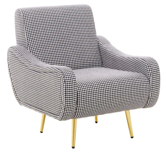 Houndstooth Accent Armchair - Industrious Decor