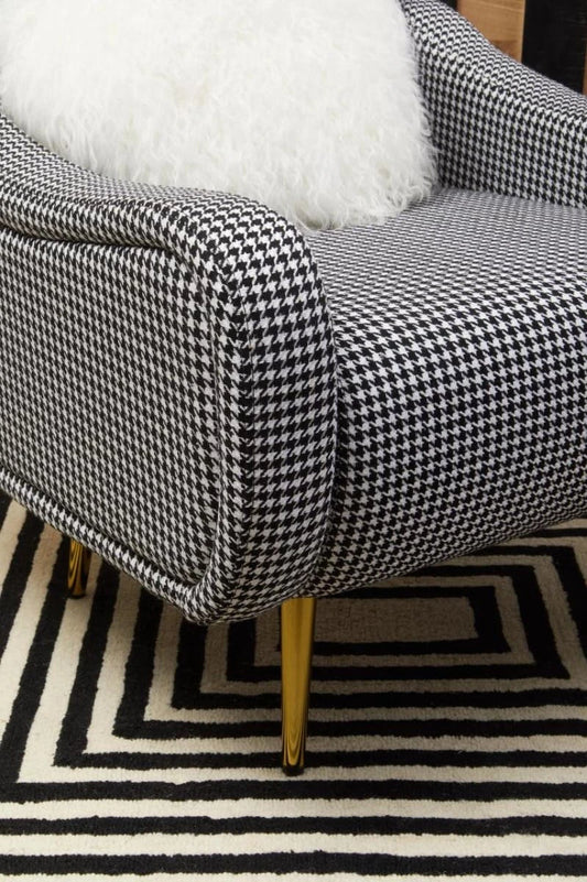 Houndstooth Accent Armchair - Industrious Decor