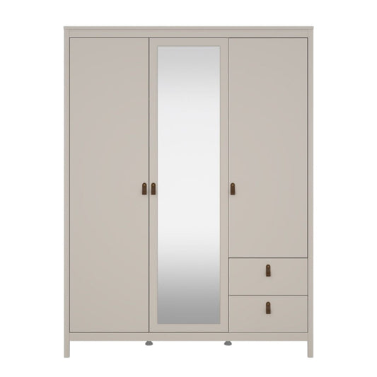 Yarwood Wardrobe with Mirror & Drawers Cashmere - Tan - Industrious Decor