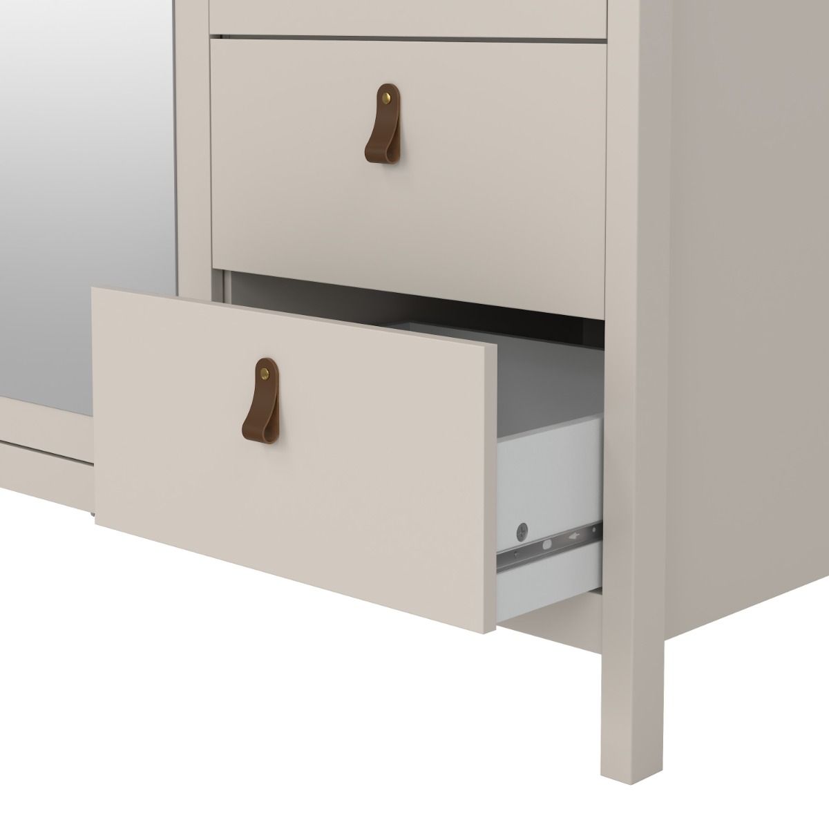 Yarwood Wardrobe with Mirror & Drawers - Industrious Decor