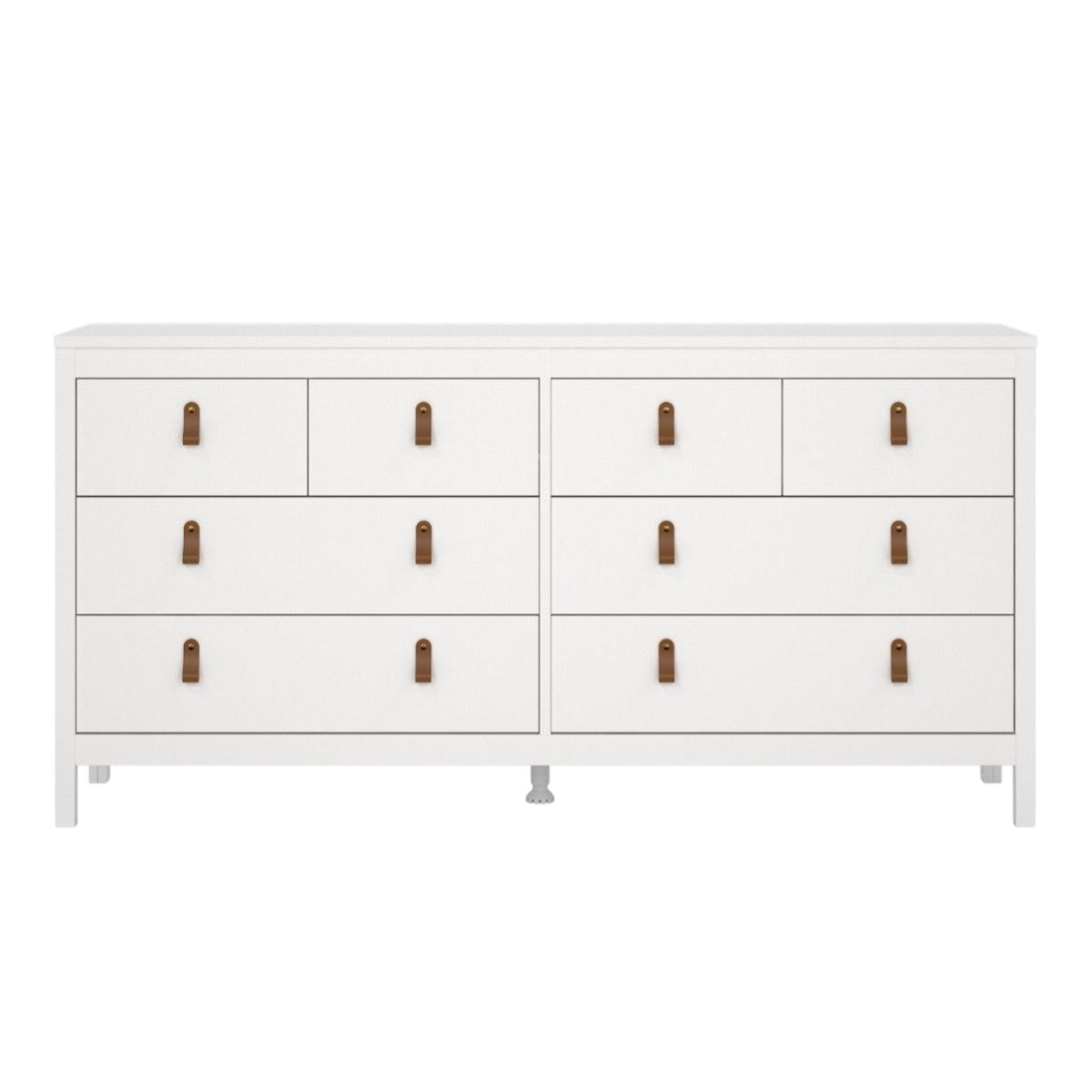 Yarwood Wide Chest 4 + 4 Drawers White - Tan - Industrious Decor