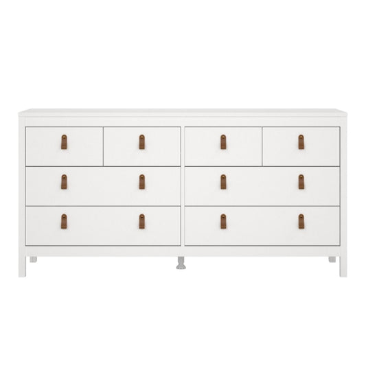 Yarwood Wide Chest 4 + 4 Drawers White - Tan - Industrious Decor