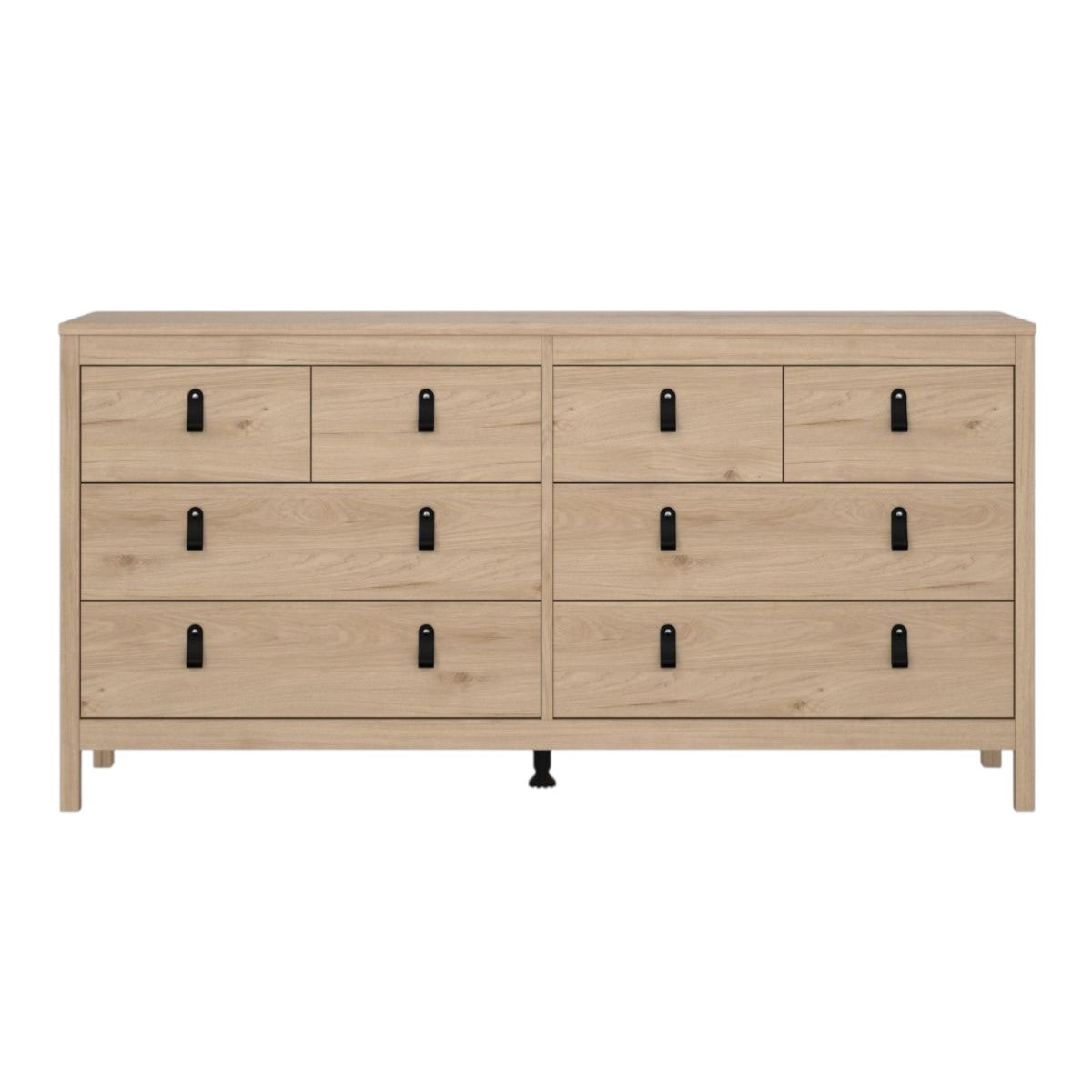 Yarwood Wide Chest 4 + 4 Drawers Oak - Black - Industrious Decor
