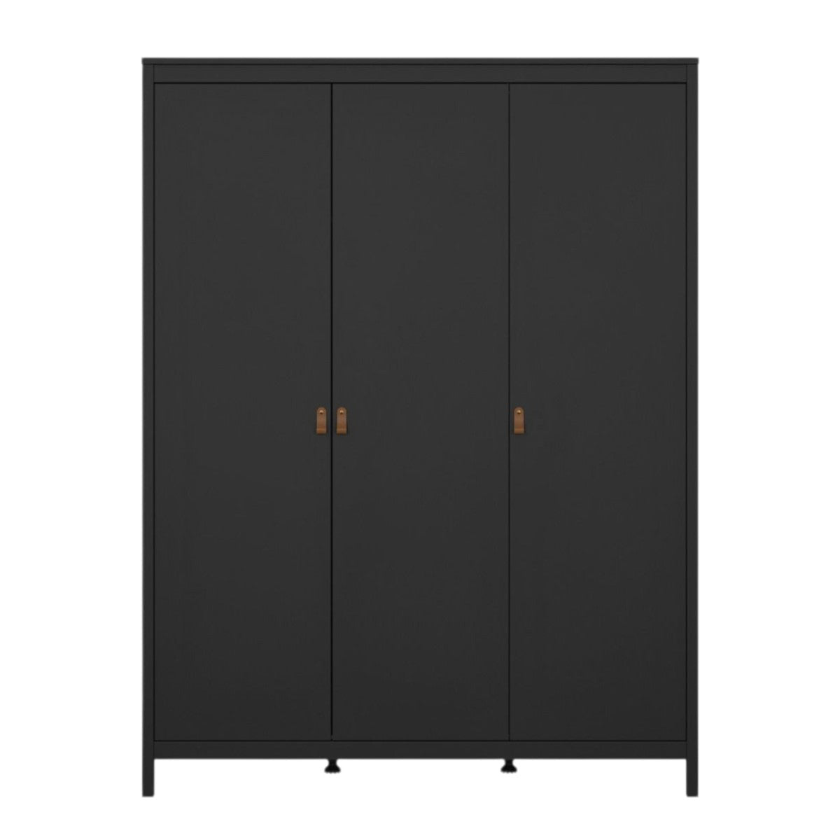 Yarwood Triple Wardrobe Triple Black - Tan - Industrious Decor