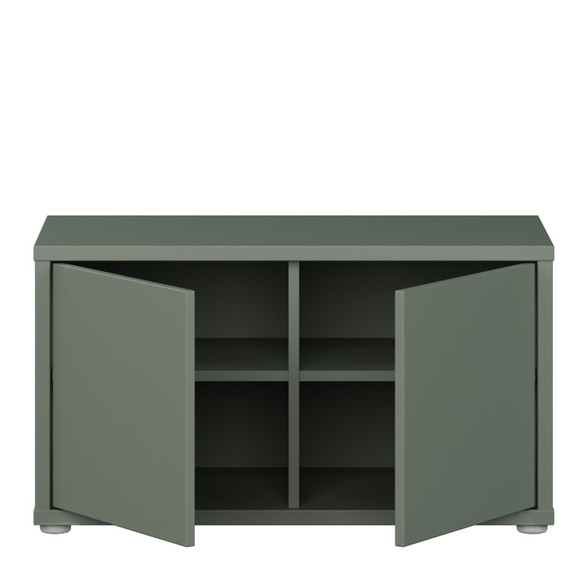 Bloc 2 Door Storage Bench in Sage Green - Industrious Decor