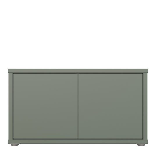 Bloc 2 Door Storage Bench in Sage Green - Industrious Decor