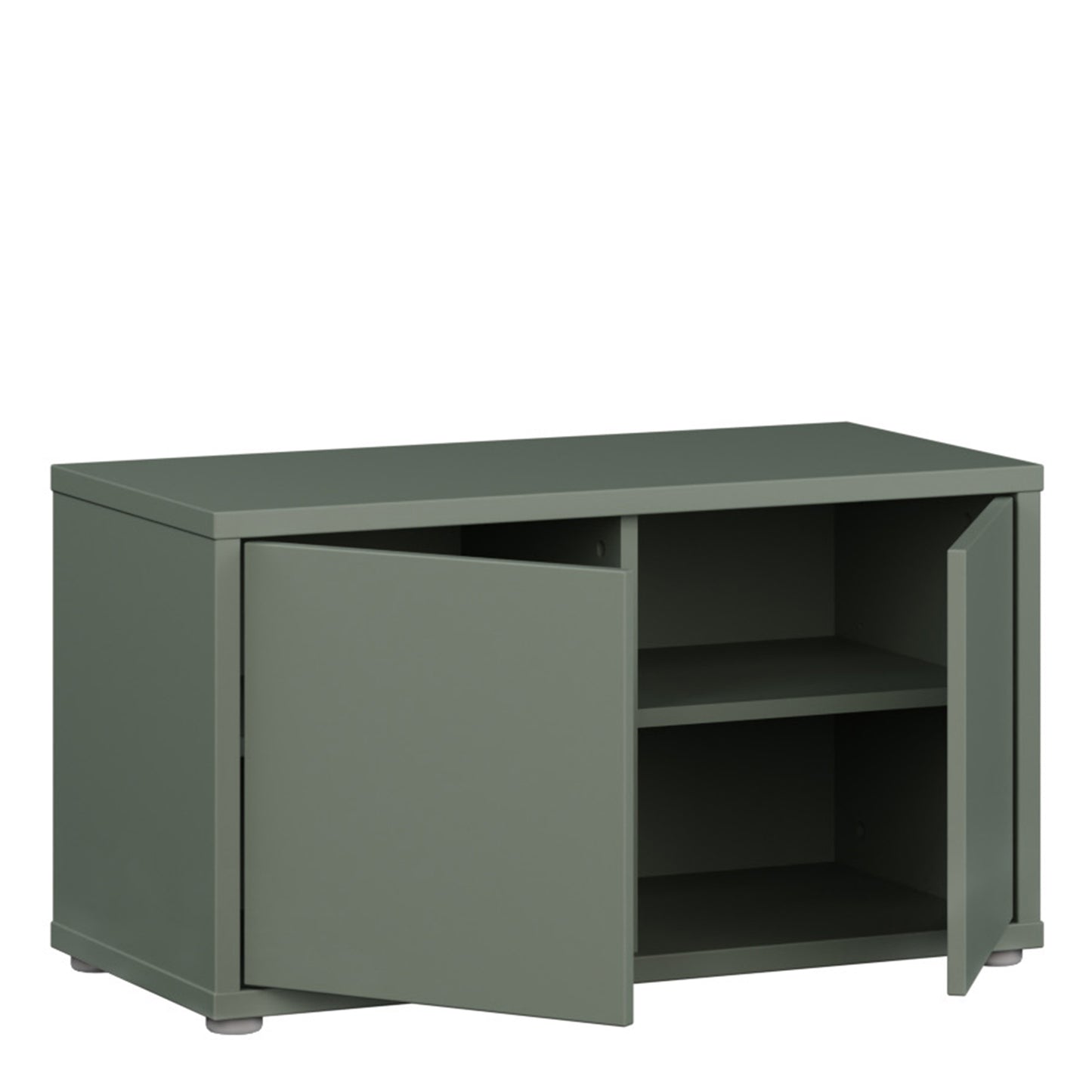 Bloc 2 Door Storage Bench in Sage Green - Industrious Decor