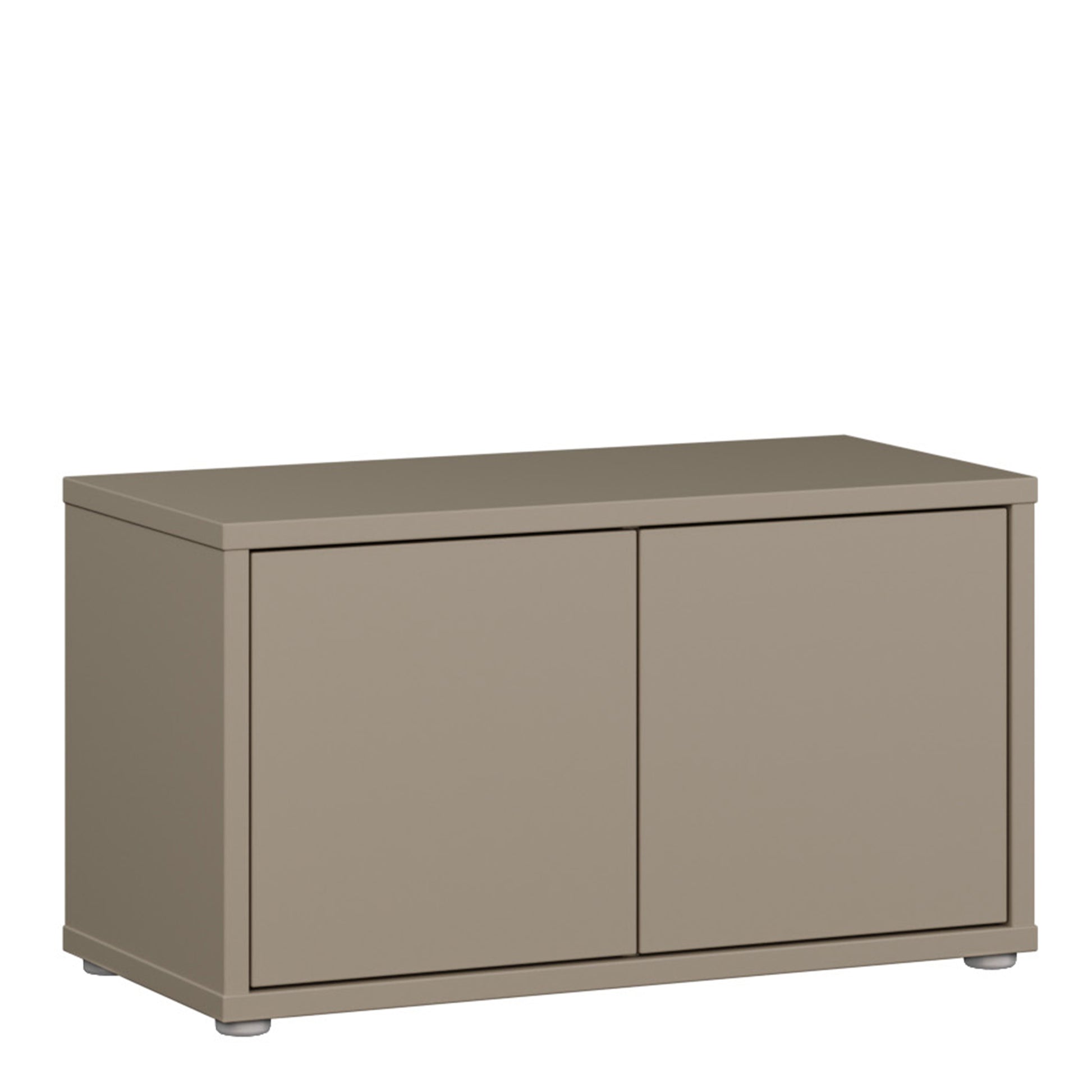 Bloc 2 Door Storage Bench in Taupe - Industrious Decor