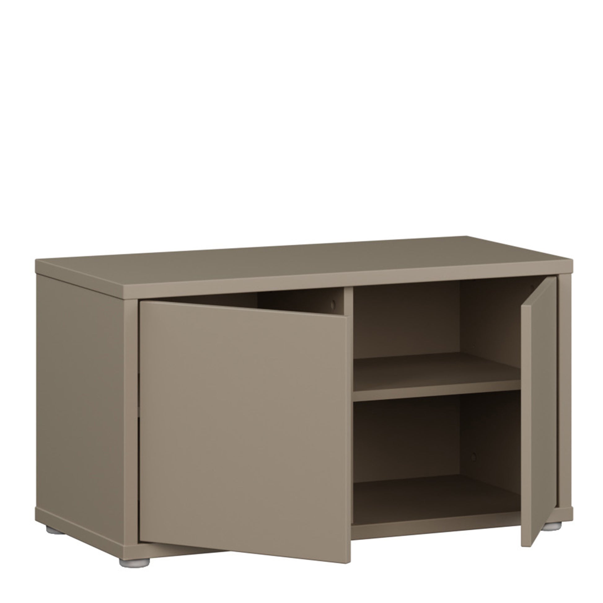 Bloc 2 Door Storage Bench in Taupe - Industrious Decor