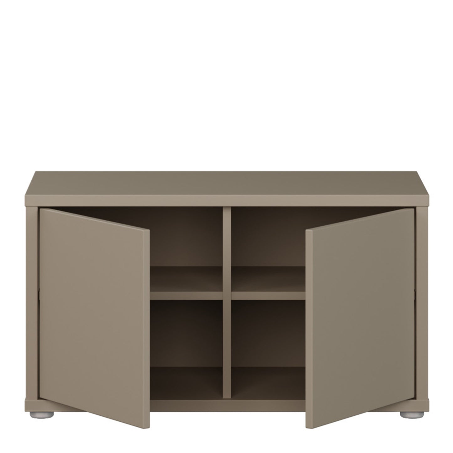 Bloc 2 Door Storage Bench in Taupe - Industrious Decor