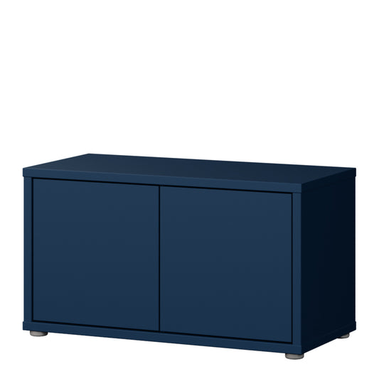 Bloc 2 Door Storage Bench in Night Blue - Industrious Decor
