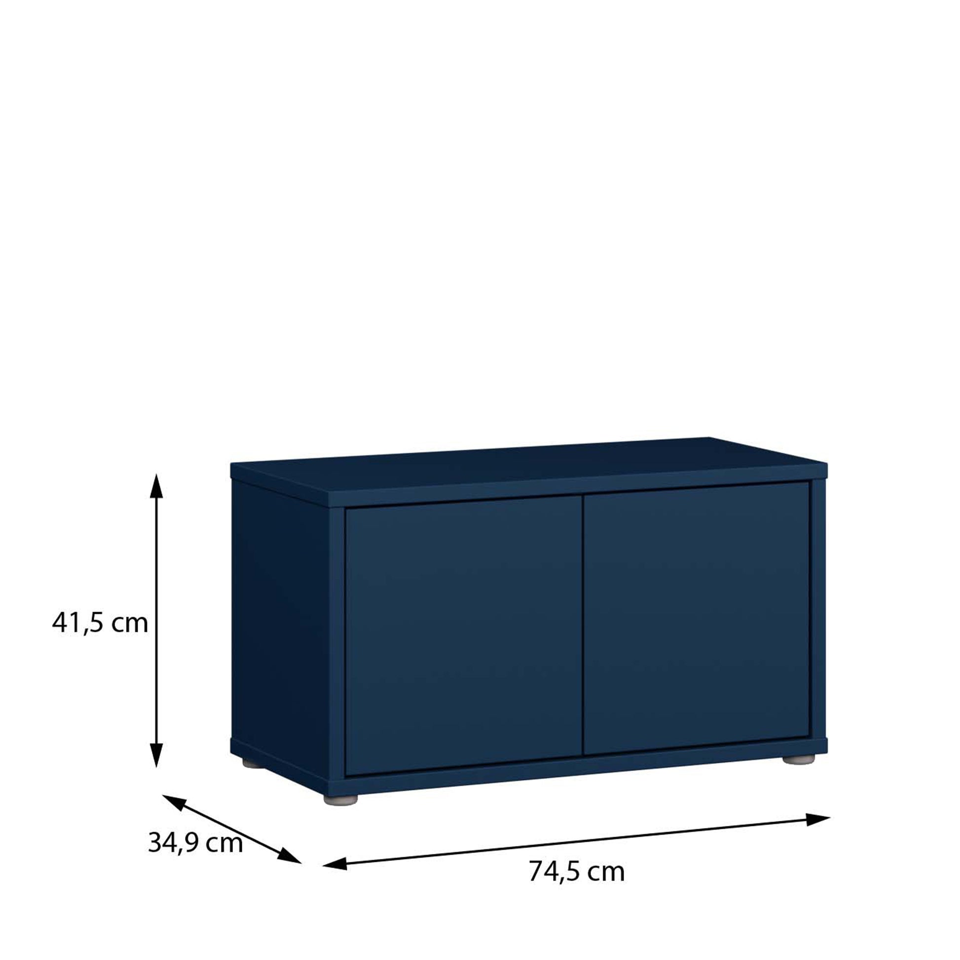 Bloc 2 Door Storage Bench in Night Blue - Industrious Decor