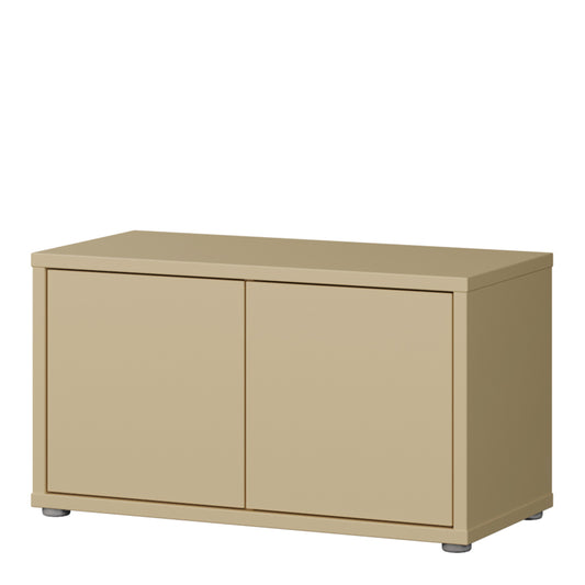 Bloc 2 Door Storage Bench in Butter Yellow - Industrious Decor