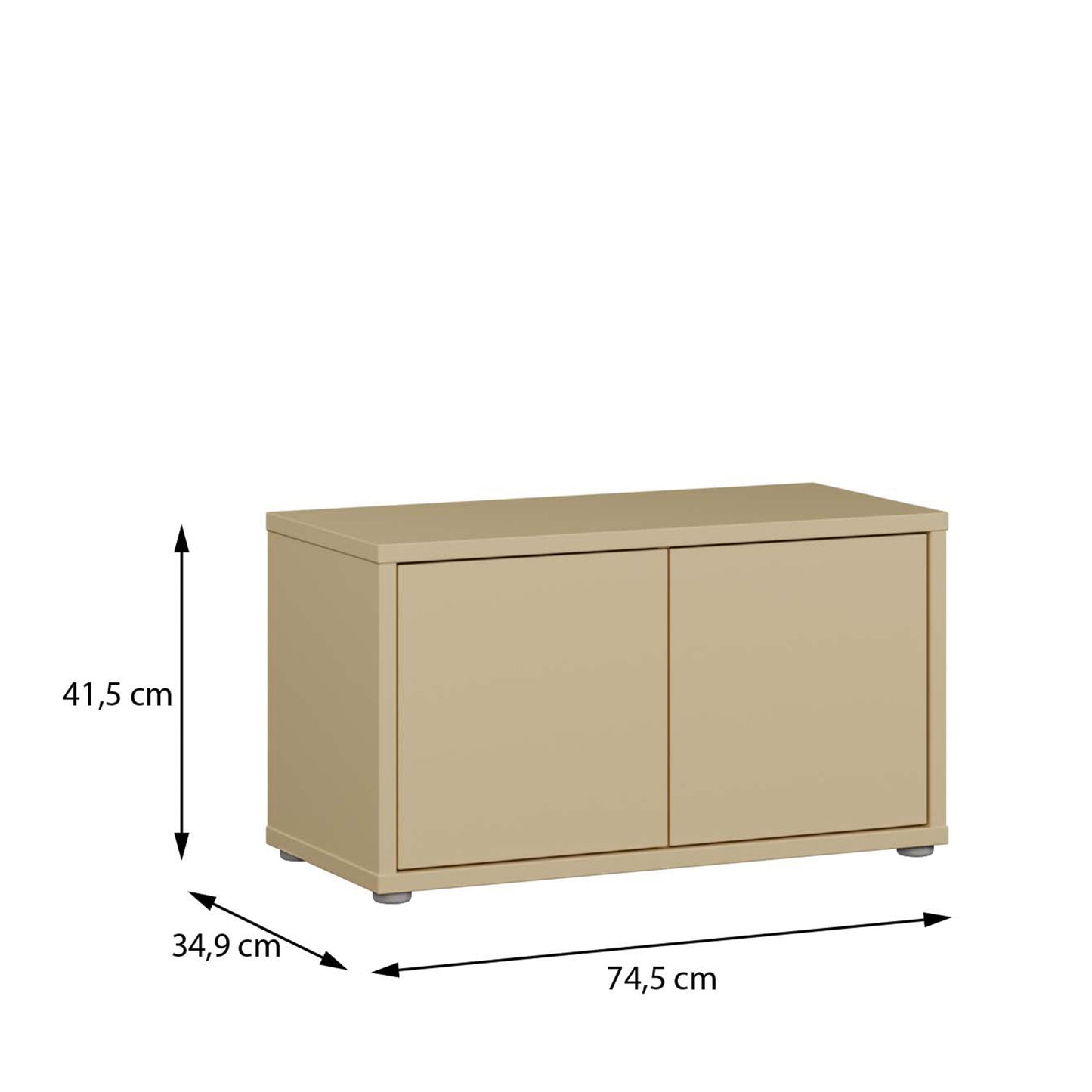 Bloc 2 Door Storage Bench in Butter Yellow - Industrious Decor