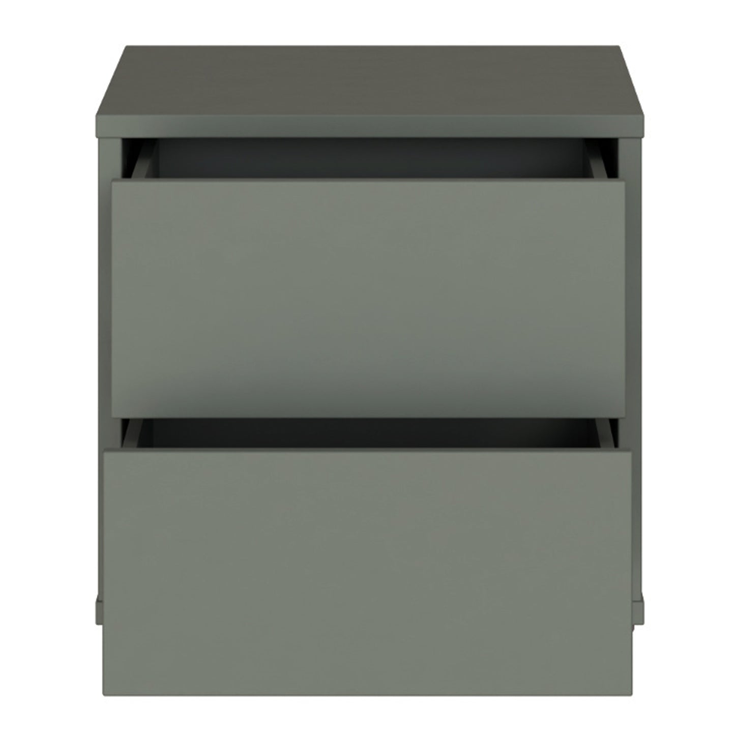 Bloc 2 Drawer Low Bedside Cabinet in Sage Green - Industrious Decor