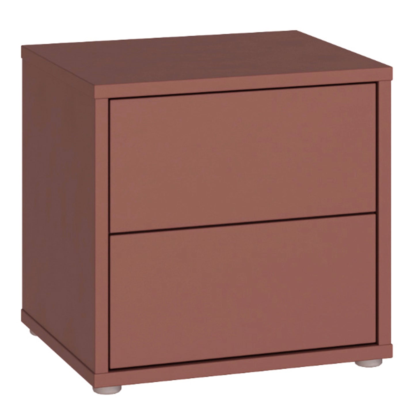 Bloc 2 Drawer Low Bedside Cabinet in Terracotta - Industrious Decor