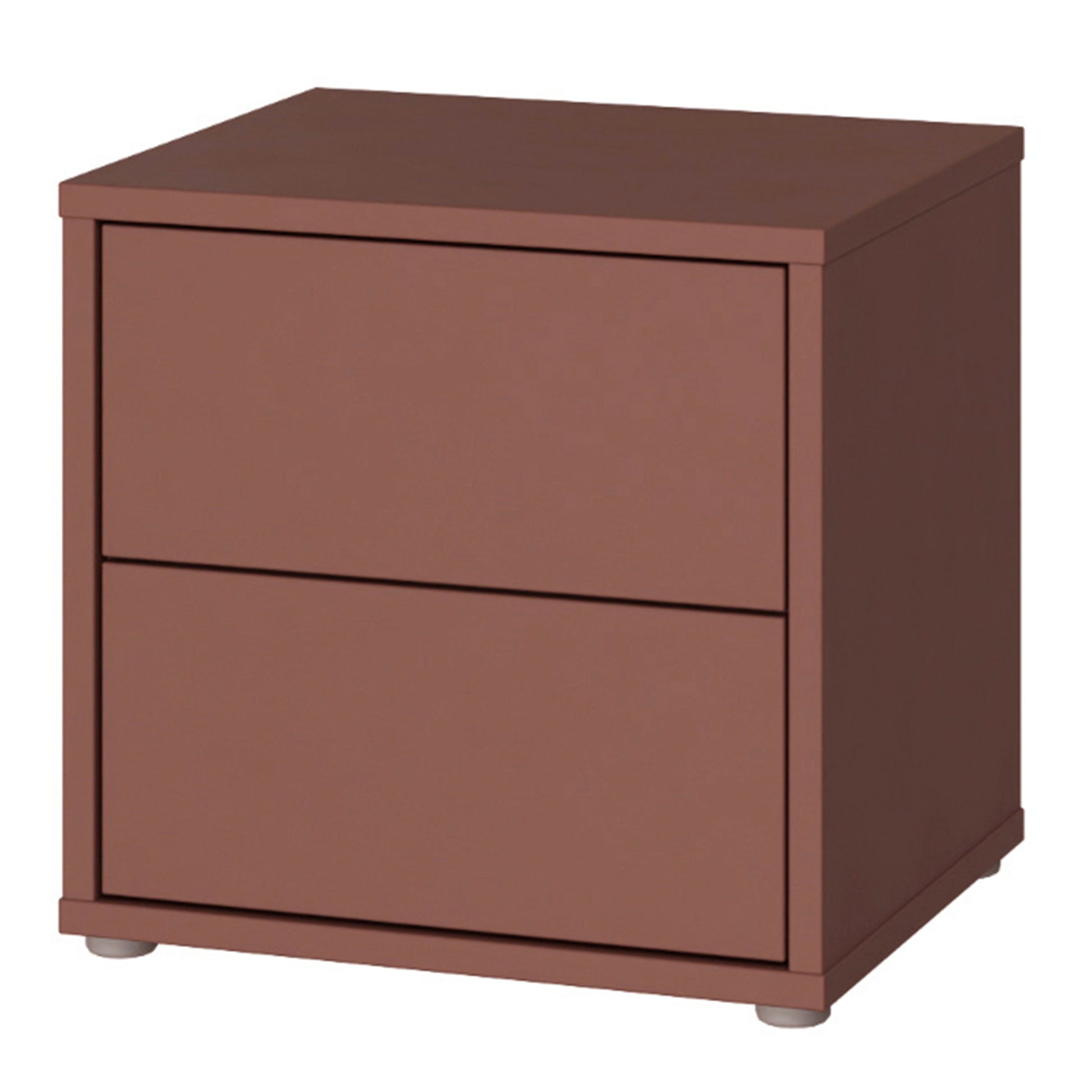 Bloc 2 Drawer Low Bedside Cabinet in Terracotta - Industrious Decor