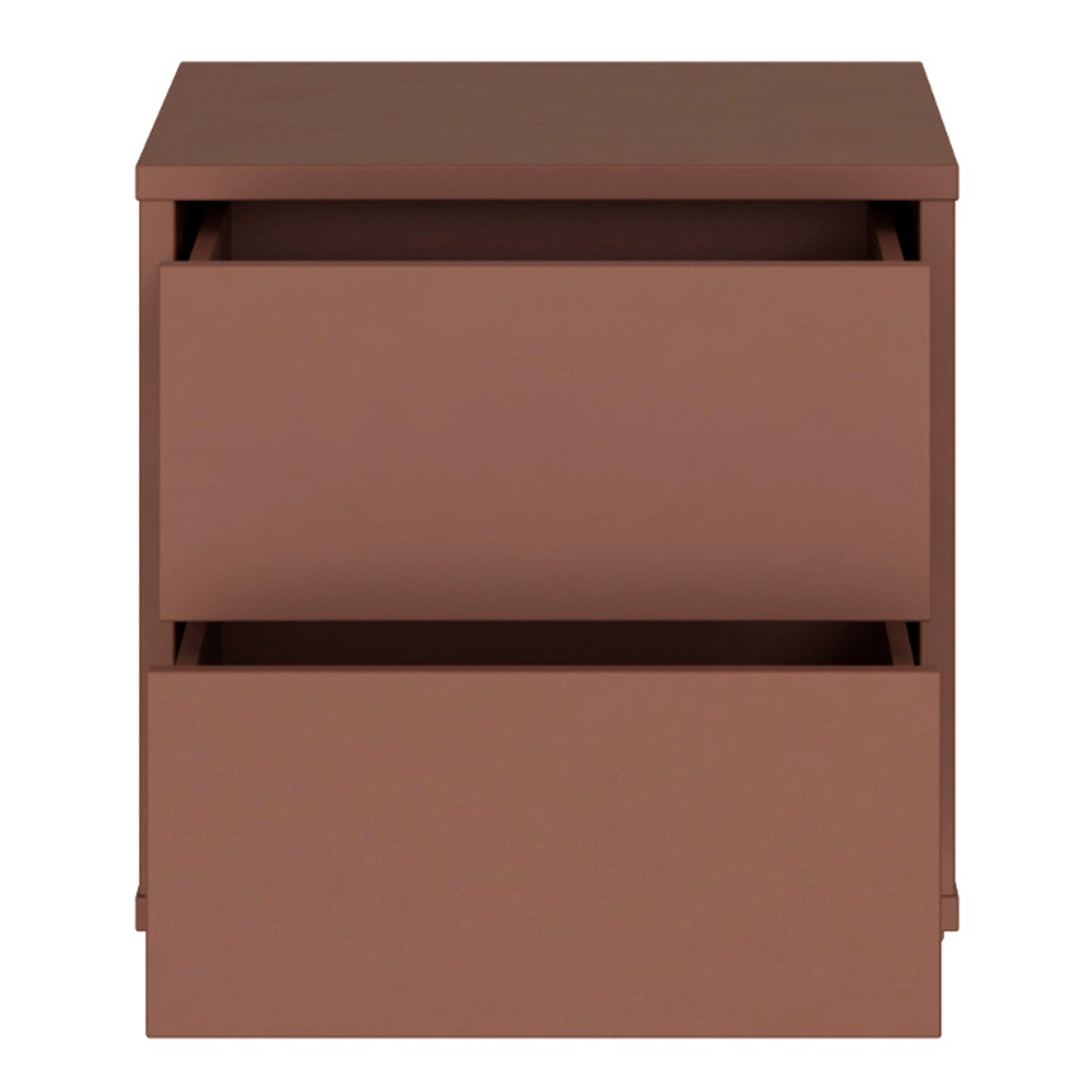 Bloc 2 Drawer Low Bedside Cabinet in Terracotta - Industrious Decor