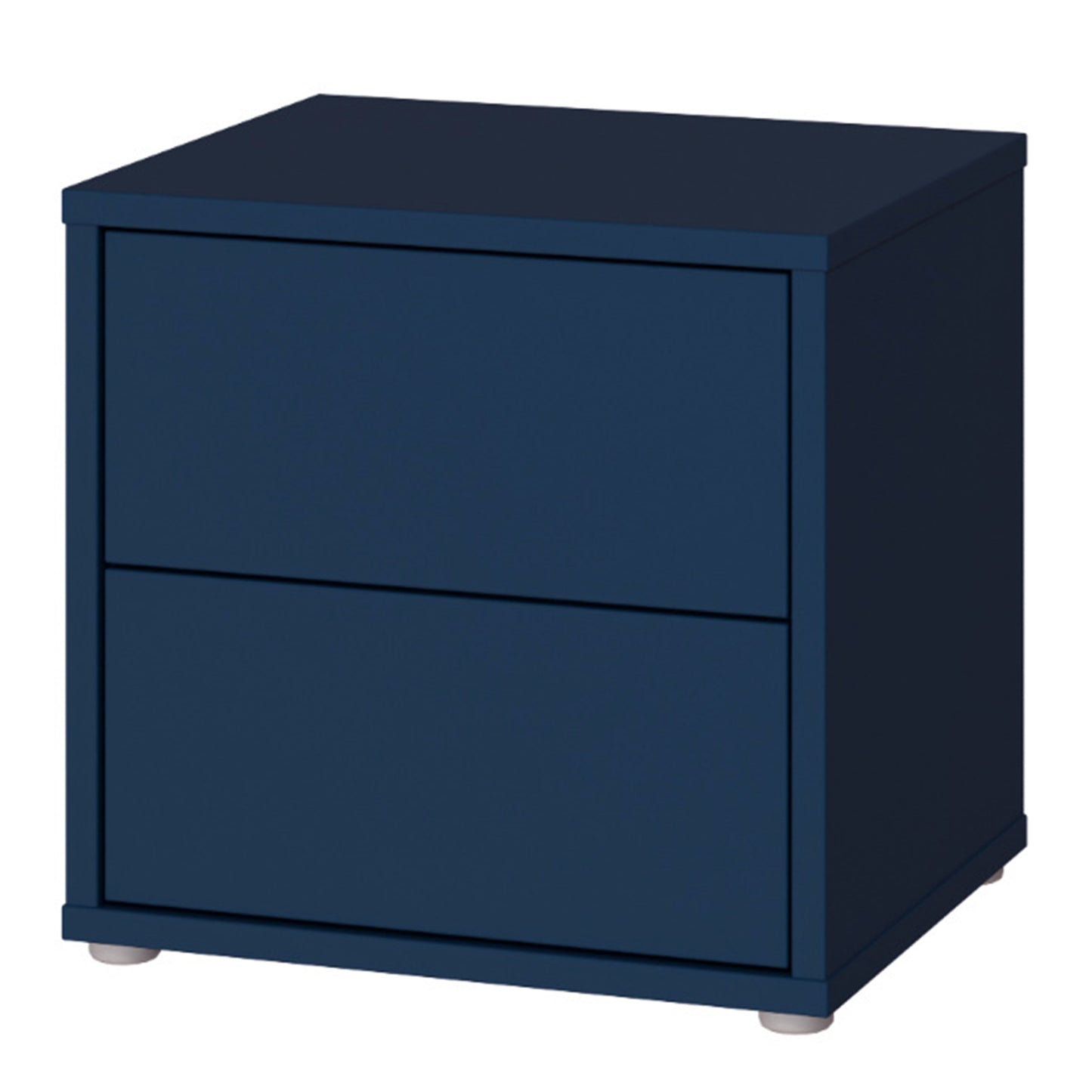 Bloc 2 Drawer Low Bedside Cabinet in Night Blue - Industrious Decor