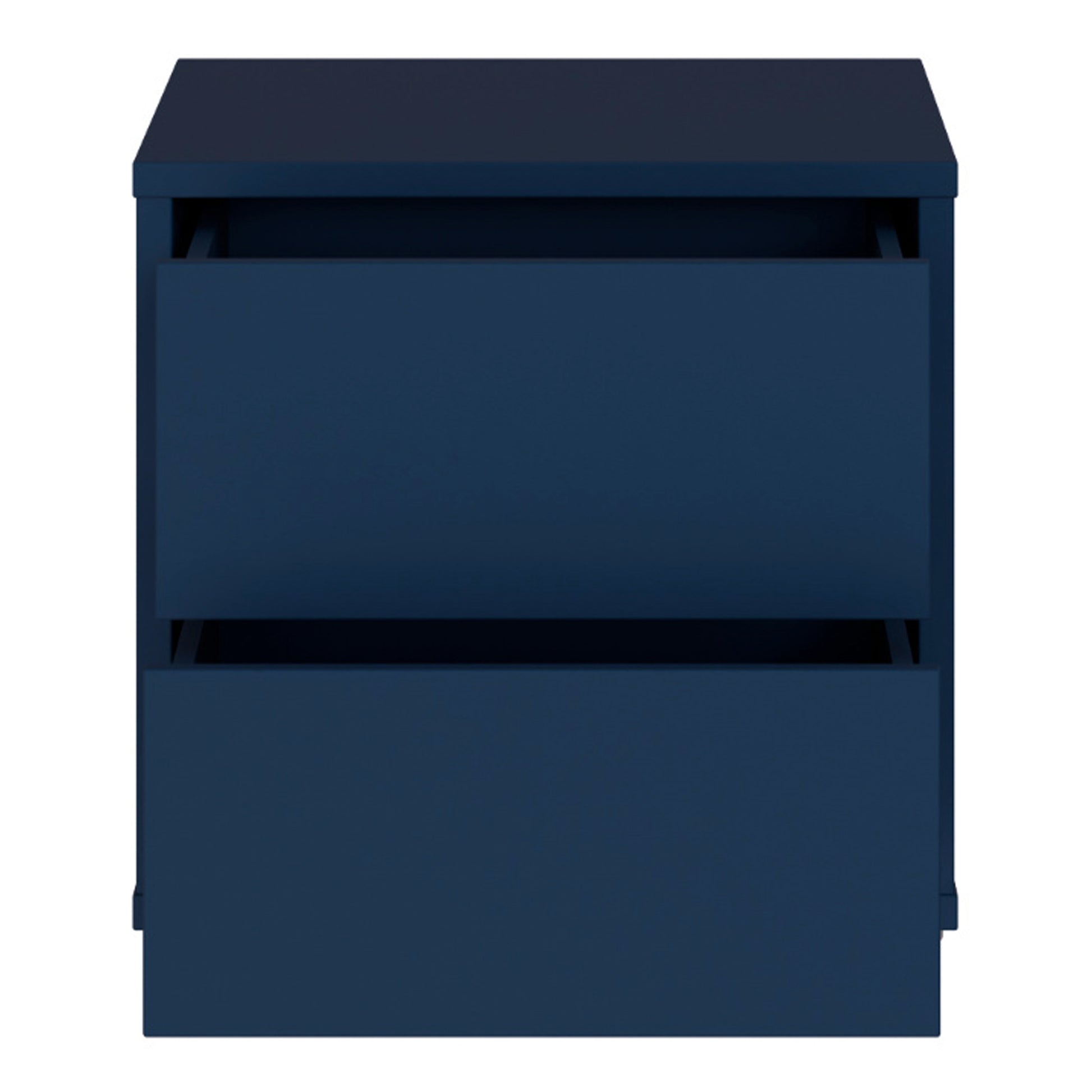 Bloc 2 Drawer Low Bedside Cabinet in Night Blue - Industrious Decor