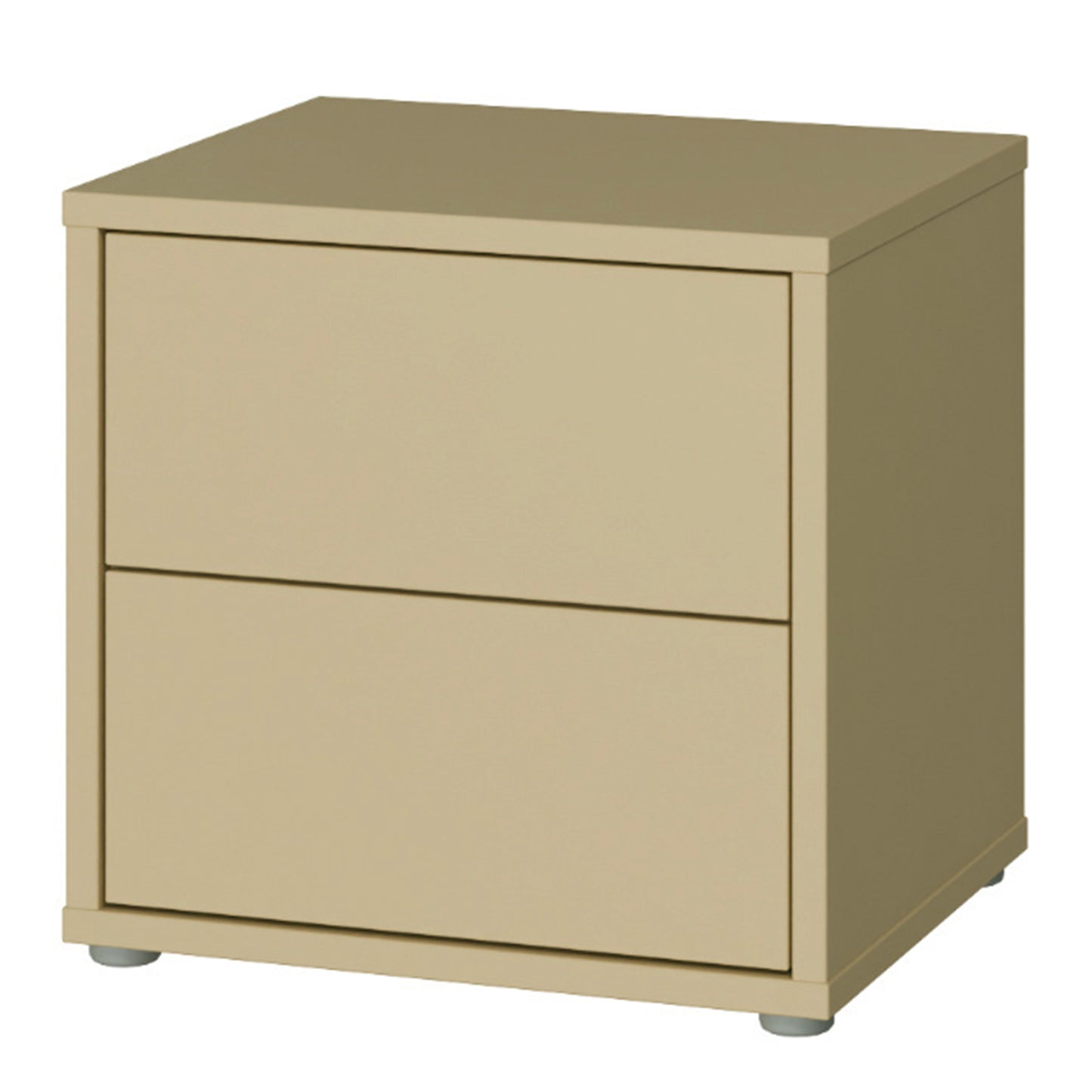 Bloc 2 Drawer Low Bedside Cabinet in Butter Yellow - Industrious Decor