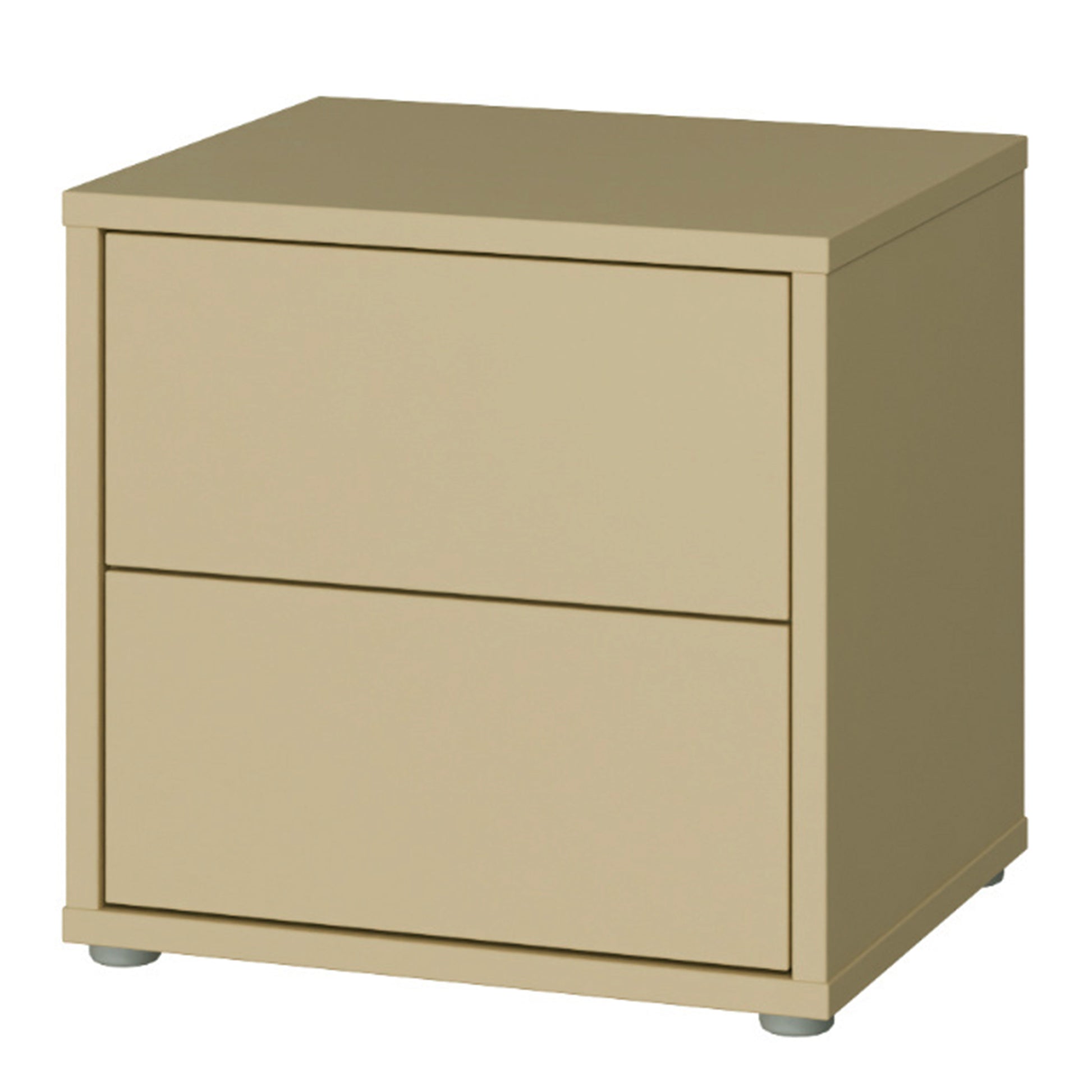 Bloc 2 Drawer Low Bedside Cabinet in Butter Yellow - Industrious Decor