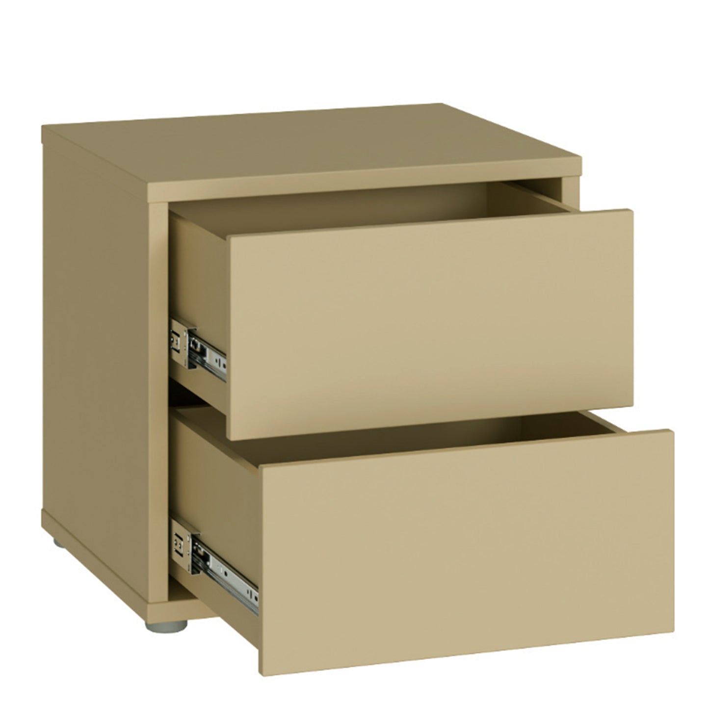 Bloc 2 Drawer Low Bedside Cabinet in Butter Yellow - Industrious Decor