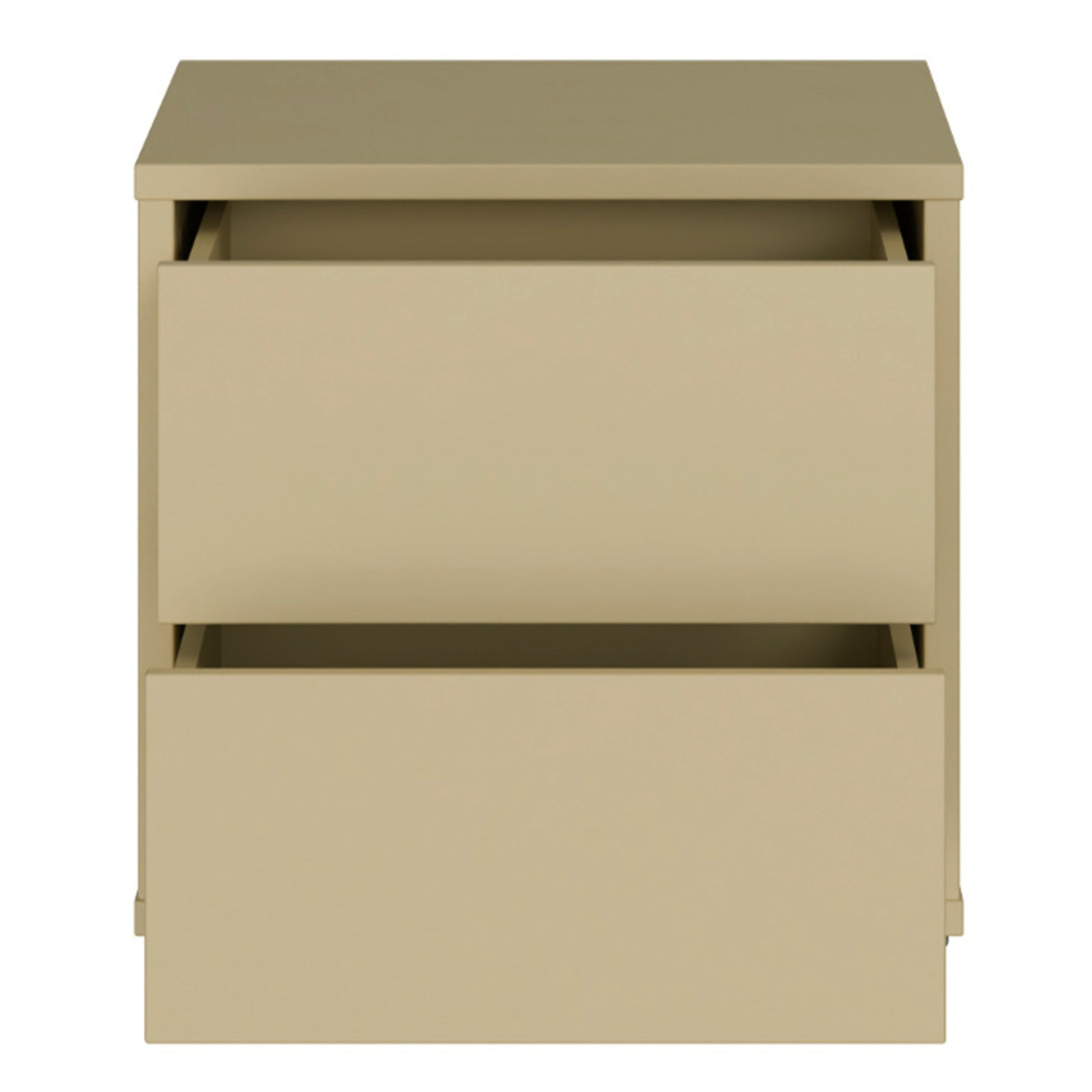 Bloc 2 Drawer Low Bedside Cabinet in Butter Yellow - Industrious Decor