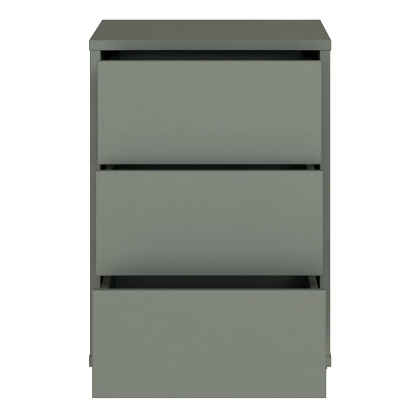 Bloc 3 Drawer Bedside Cabinet in Sage Green - Industrious Decor