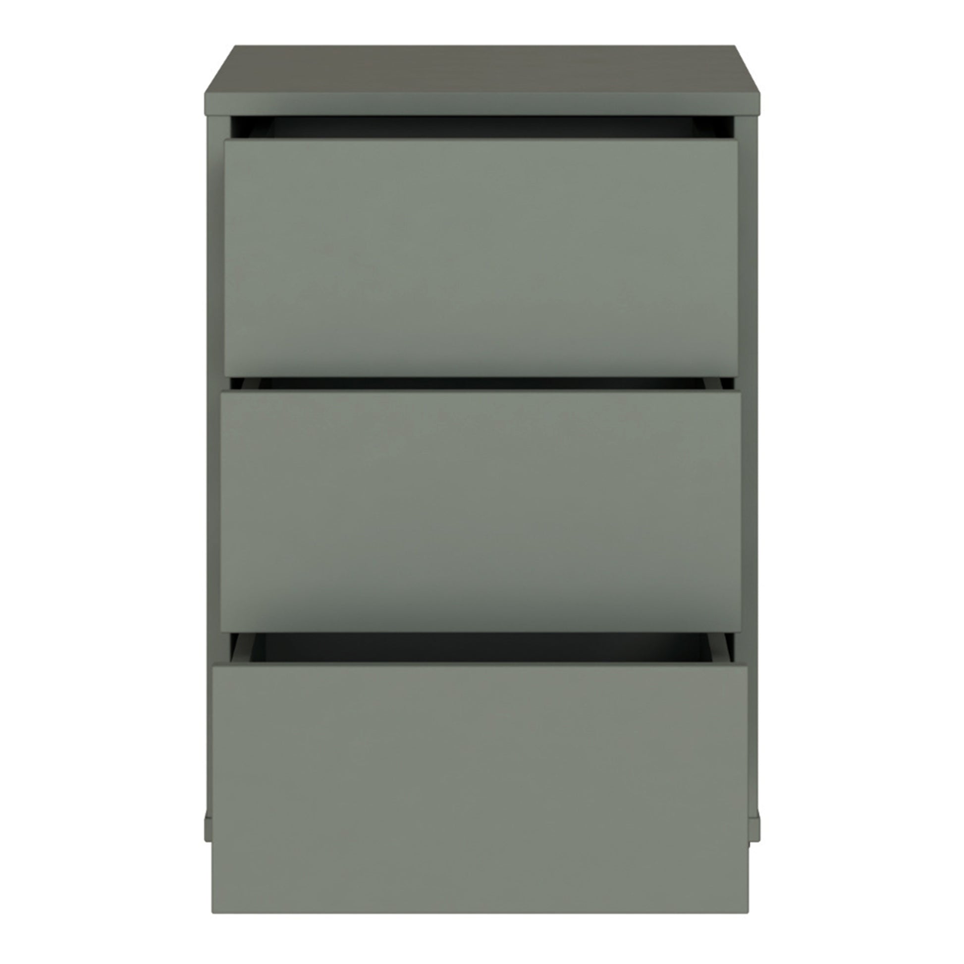 Bloc 3 Drawer Bedside Cabinet in Sage Green - Industrious Decor