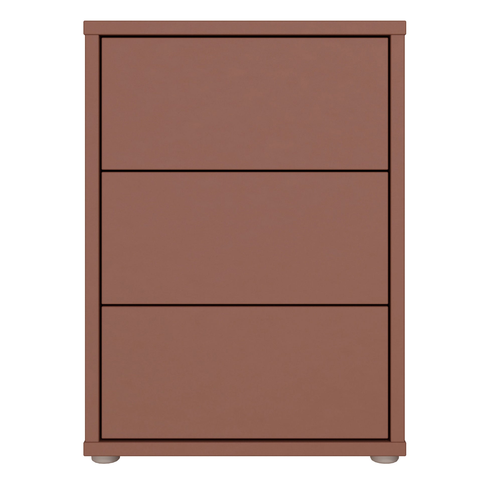 Bloc 3 Drawer Bedside Cabinet in Terracotta - Industrious Decor