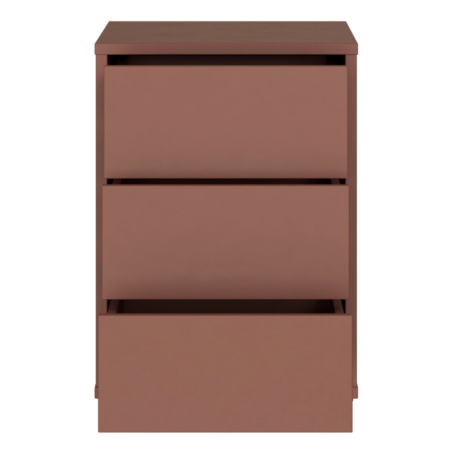 Bloc 3 Drawer Bedside Cabinet in Terracotta - Industrious Decor