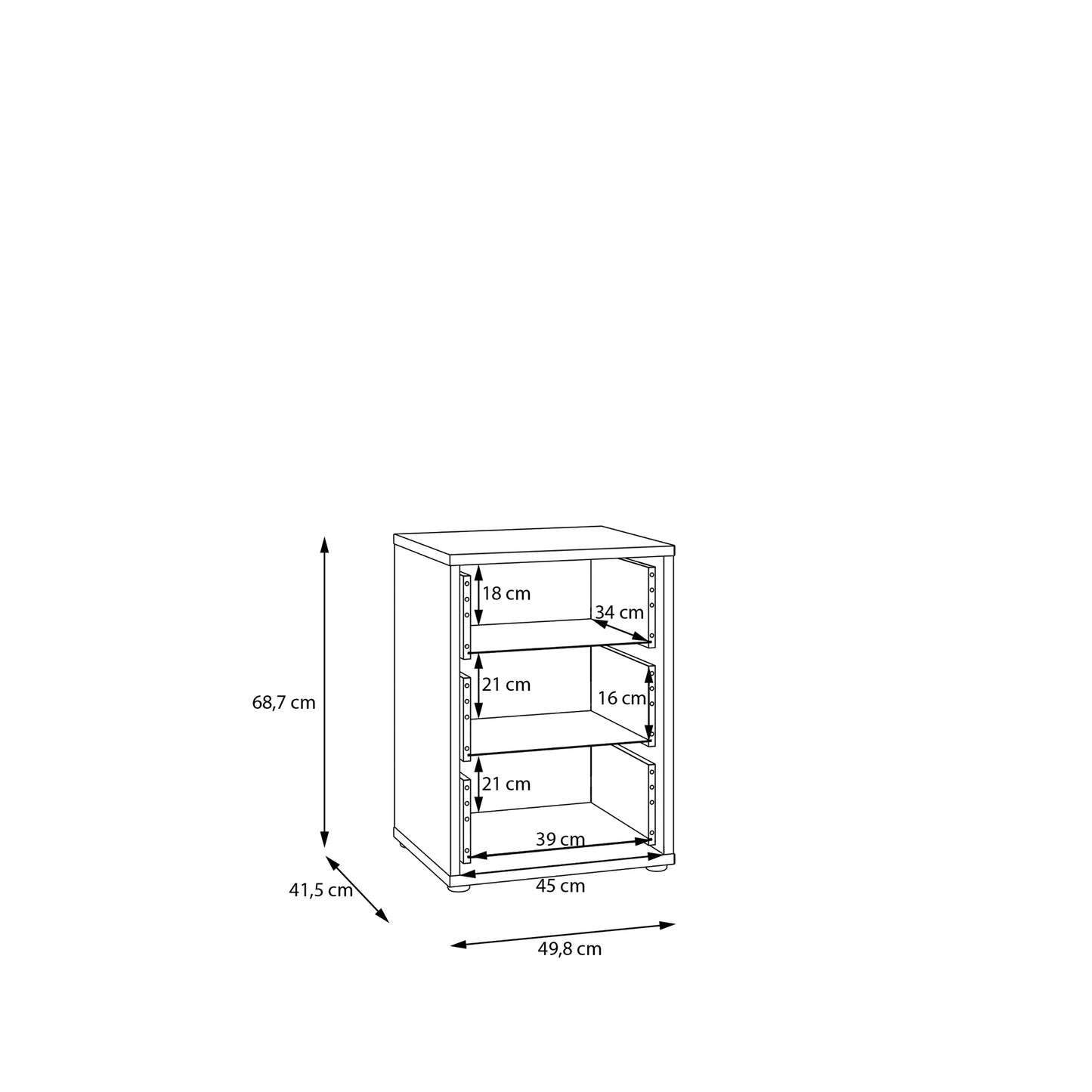 Bloc 3 Drawer Bedside Cabinet in Taupe - Industrious Decor