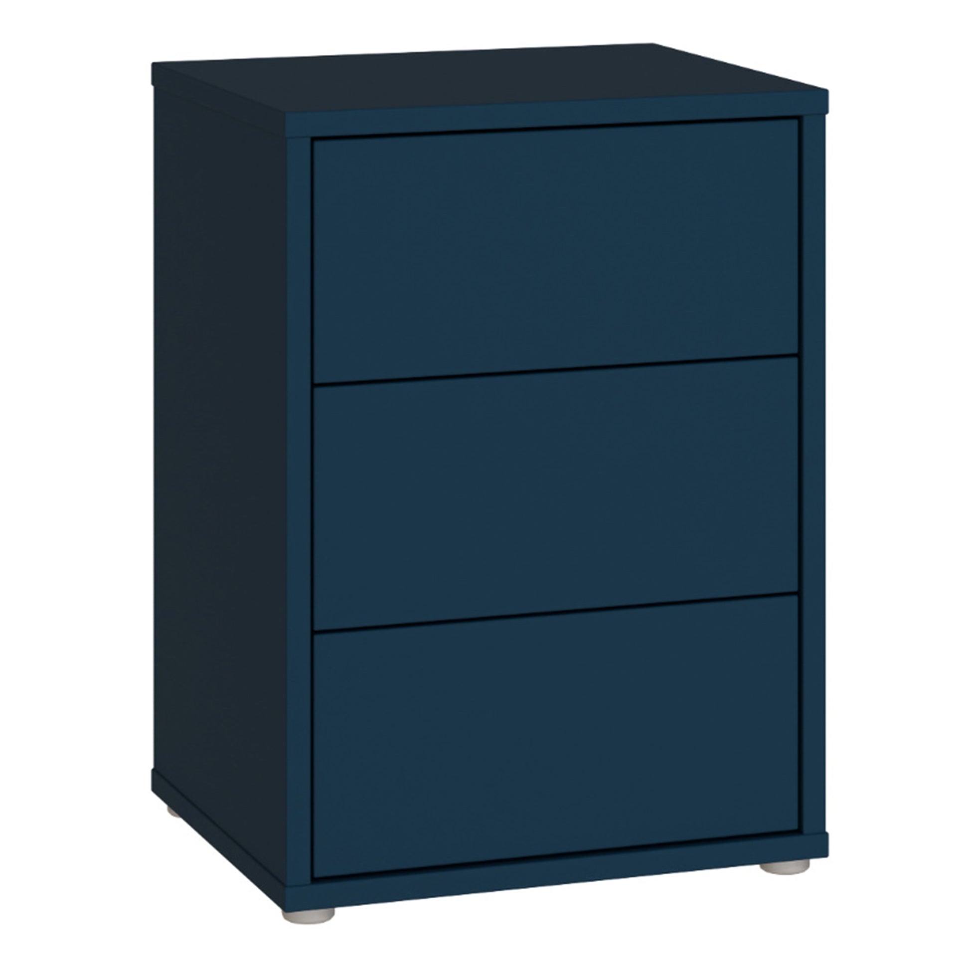 Bloc 3 Drawer Bedside Cabinet in Night Blue - Industrious Decor