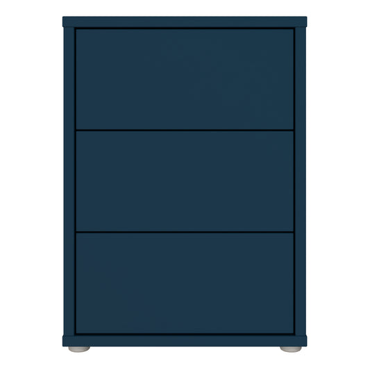 Bloc 3 Drawer Bedside Cabinet in Night Blue - Industrious Decor