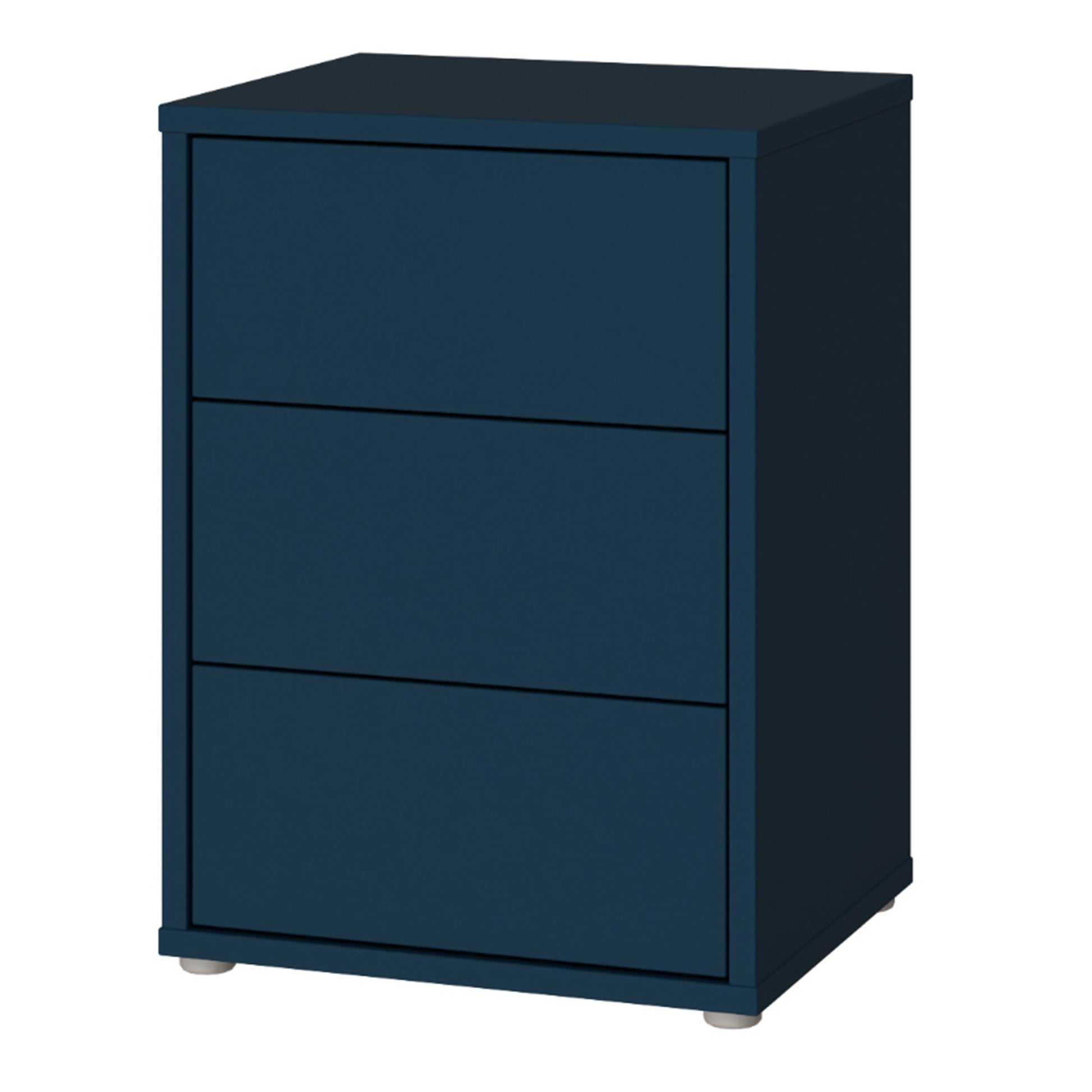 Bloc 3 Drawer Bedside Cabinet in Night Blue - Industrious Decor