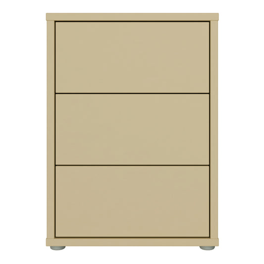 Bloc 3 Drawer Bedside Cabinet in Butter Yellow - Industrious Decor
