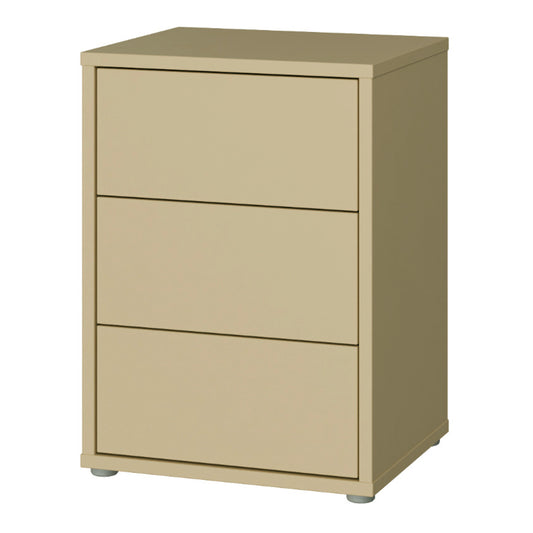 Bloc 3 Drawer Bedside Cabinet in Butter Yellow - Industrious Decor