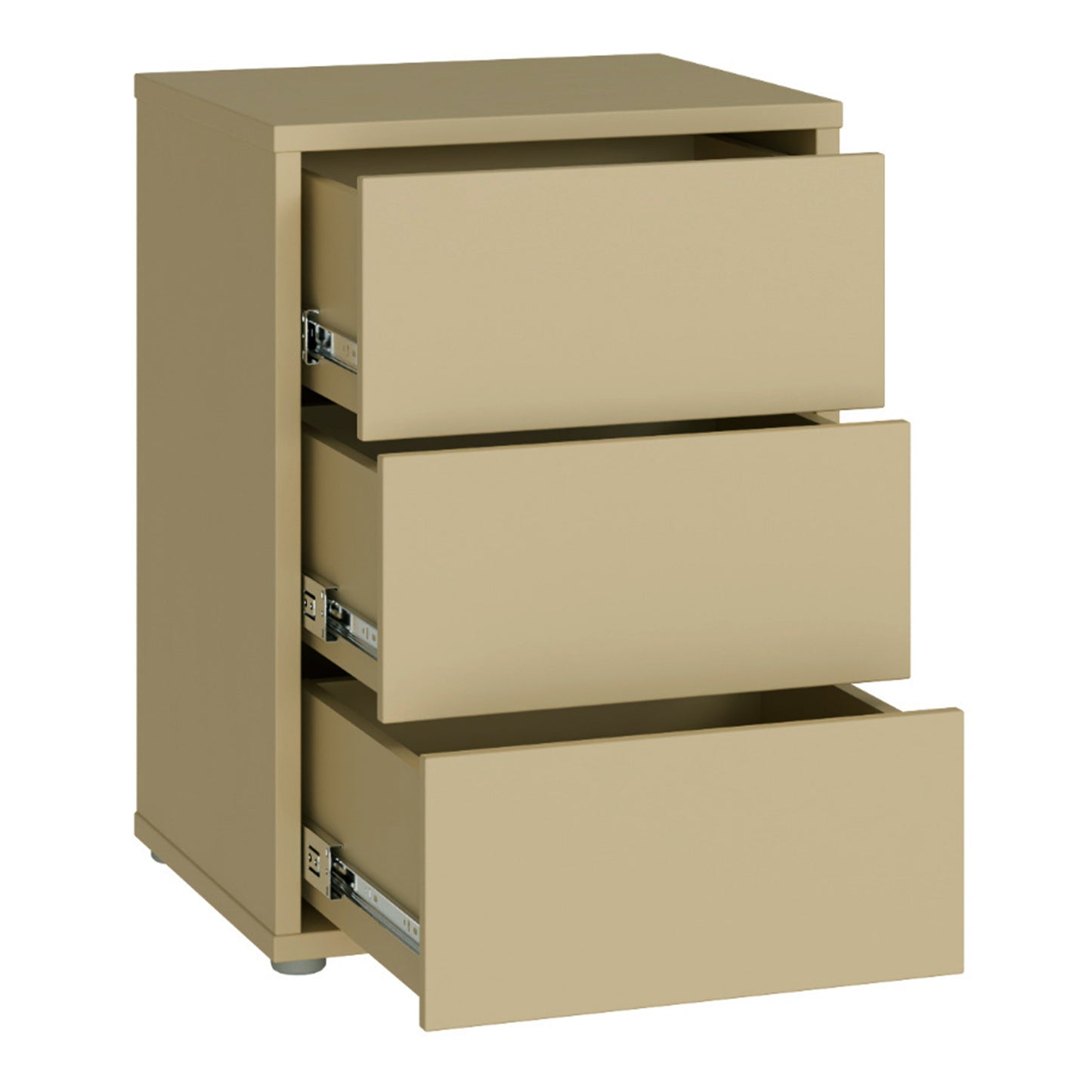 Bloc 3 Drawer Bedside Cabinet in Butter Yellow - Industrious Decor