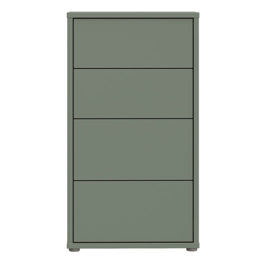 Bloc Tall 4 Drawer Chest in Sage Green - Industrious Decor