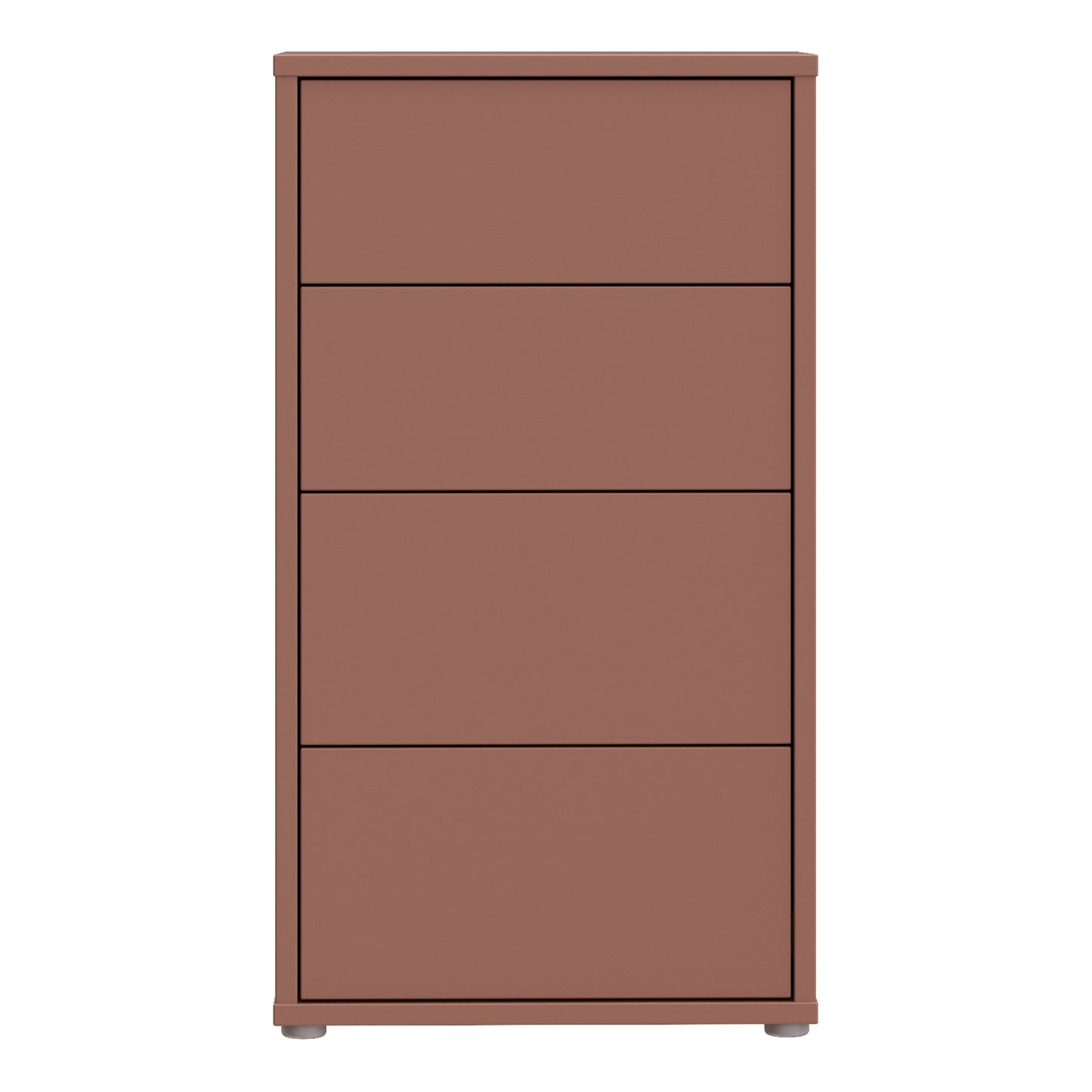 Bloc Tall 4 Drawer Chest in Terracotta - Industrious Decor