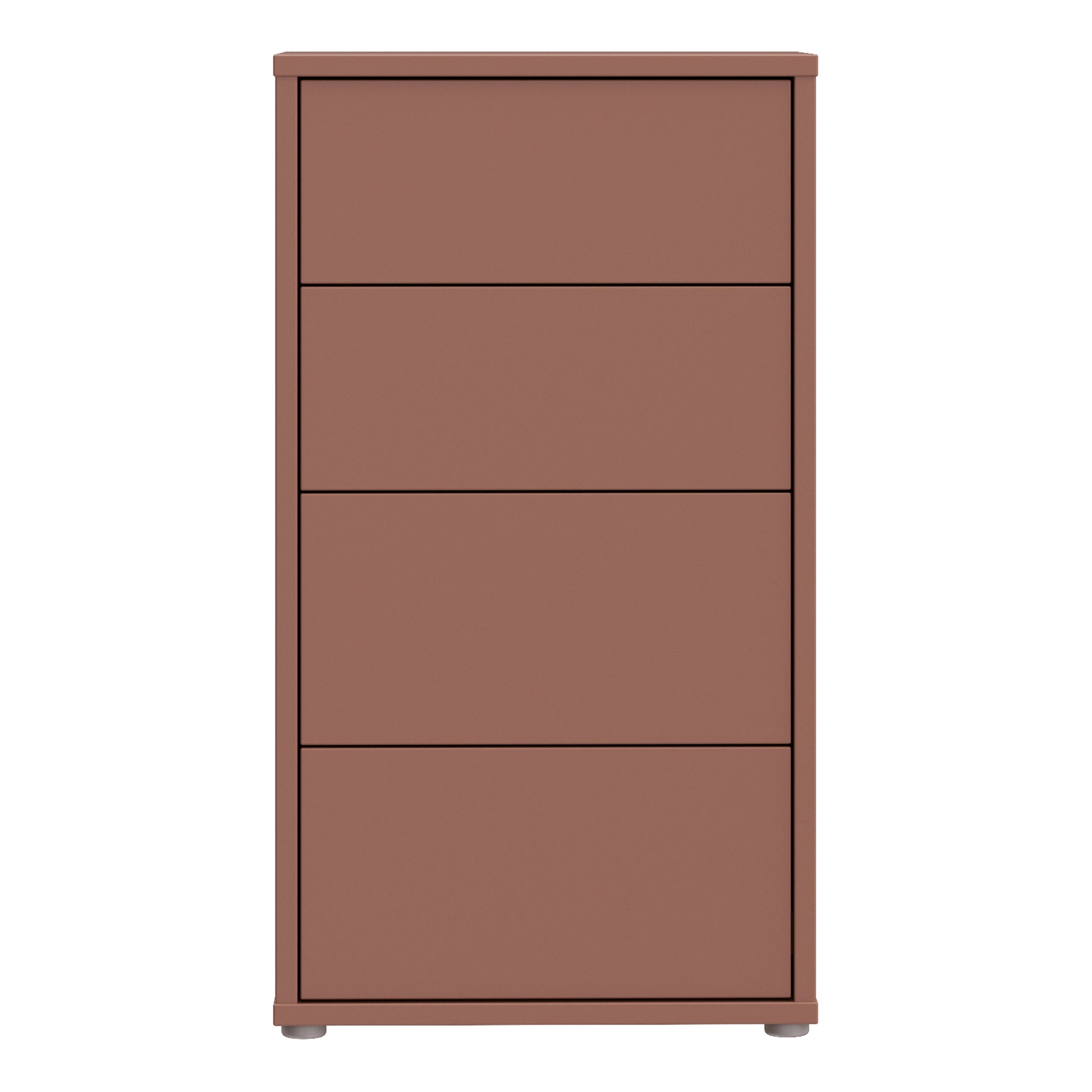 Bloc Tall 4 Drawer Chest in Terracotta - Industrious Decor