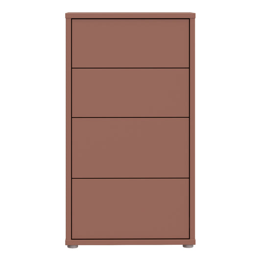 Bloc Tall 4 Drawer Chest in Terracotta - Industrious Decor