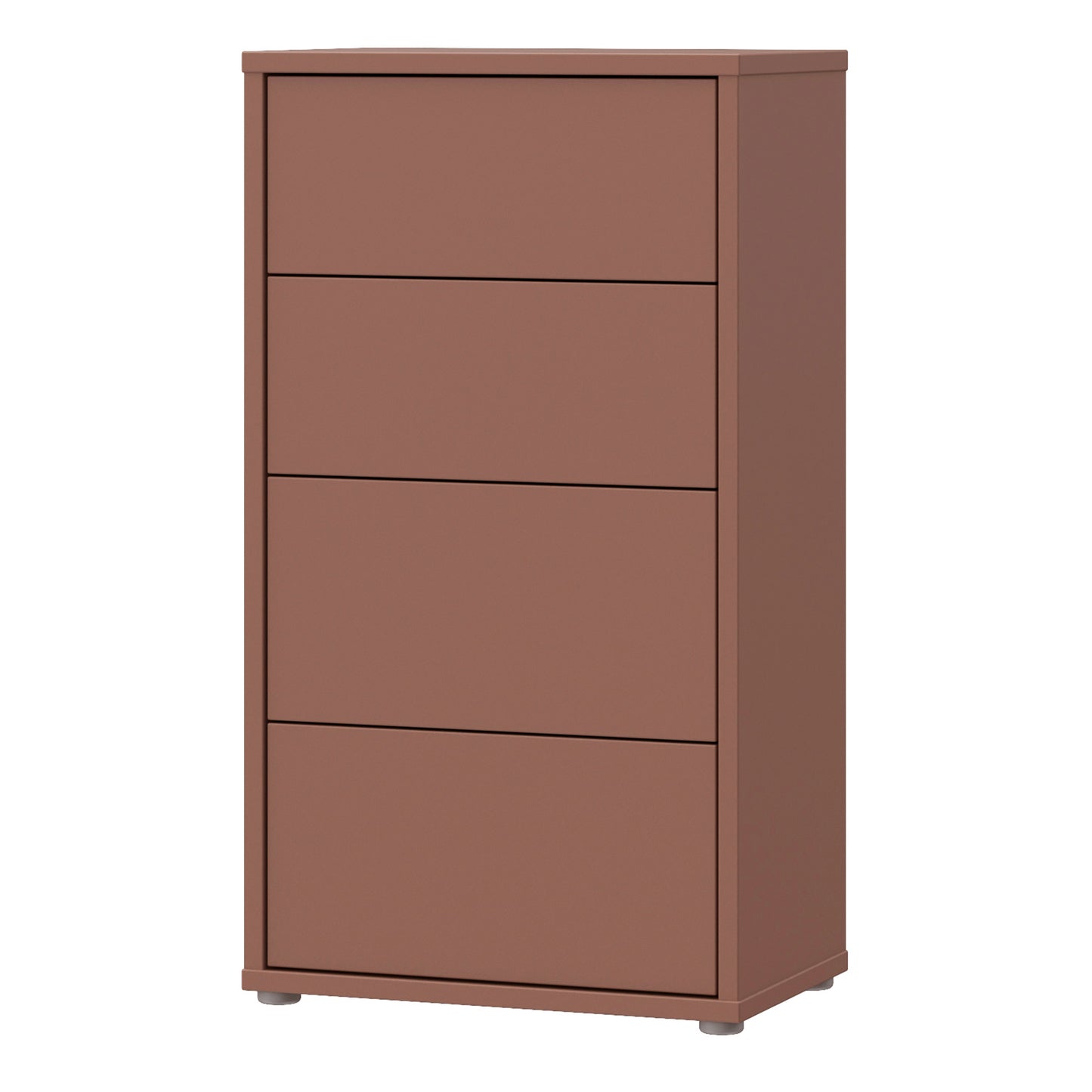 Bloc Tall 4 Drawer Chest in Terracotta - Industrious Decor