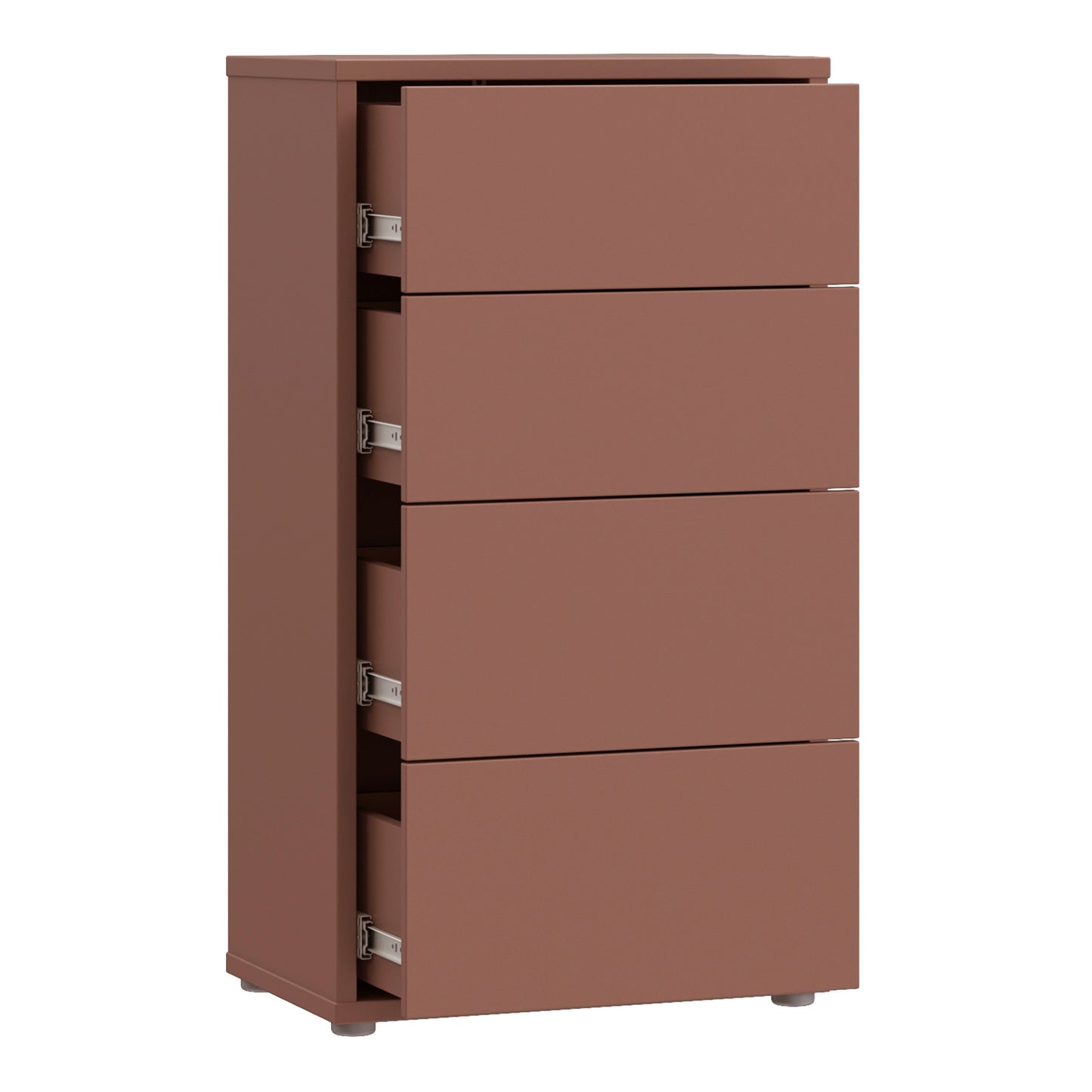 Bloc Tall 4 Drawer Chest in Terracotta - Industrious Decor