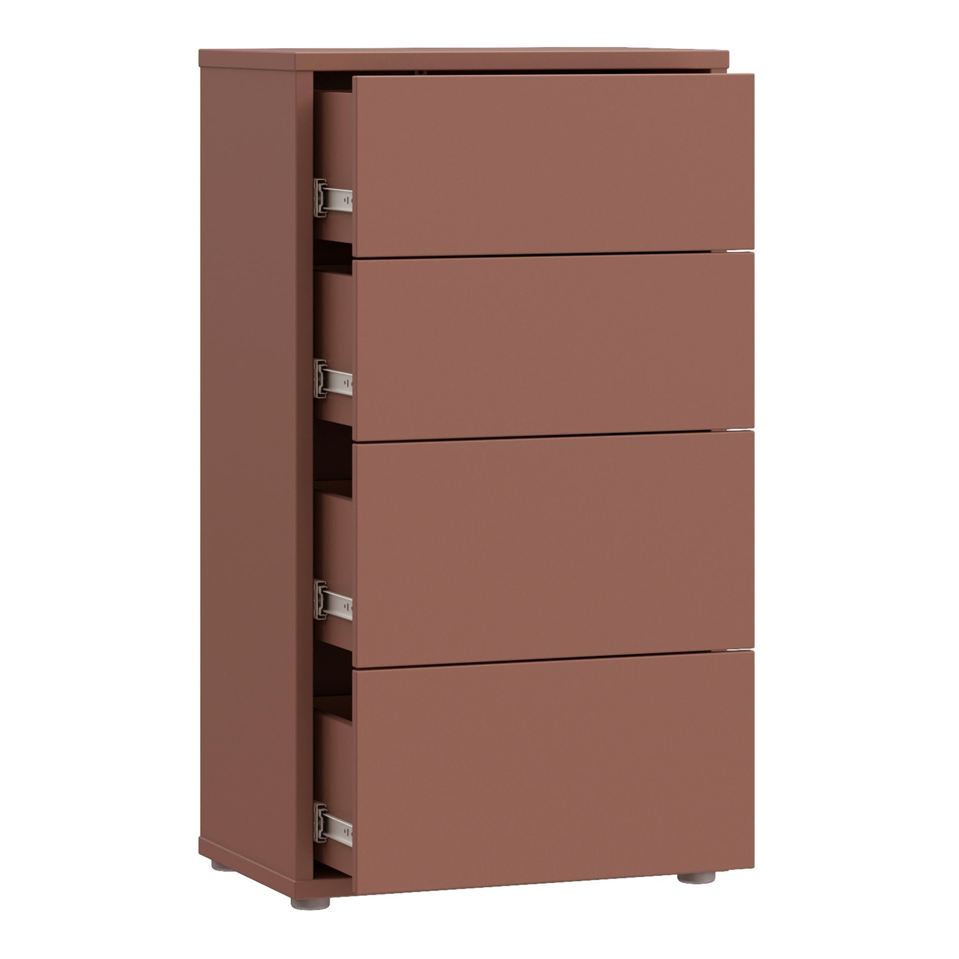 Bloc Tall 4 Drawer Chest in Terracotta - Industrious Decor