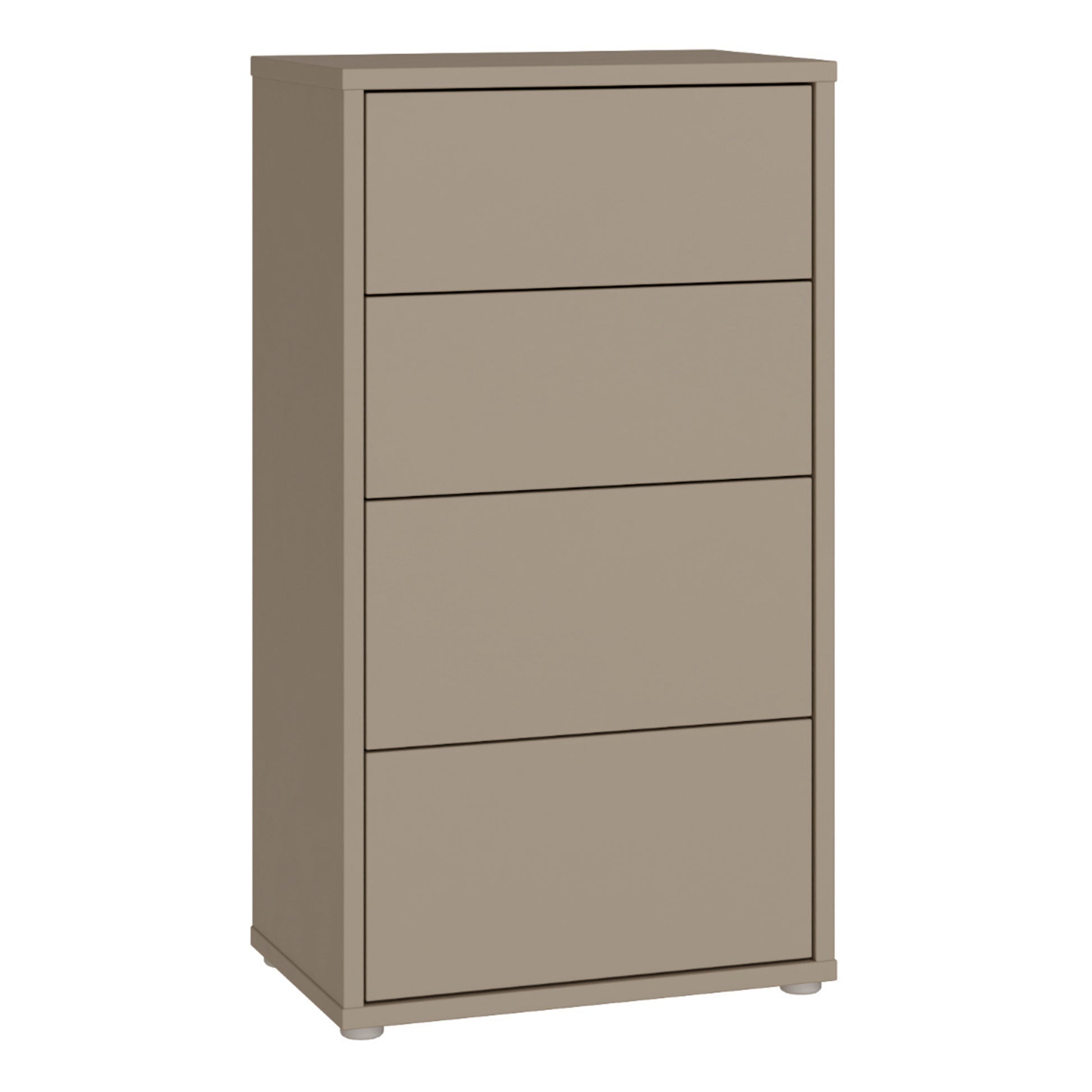 Bloc Tall 4 Drawer Chest in Taupe - Industrious Decor