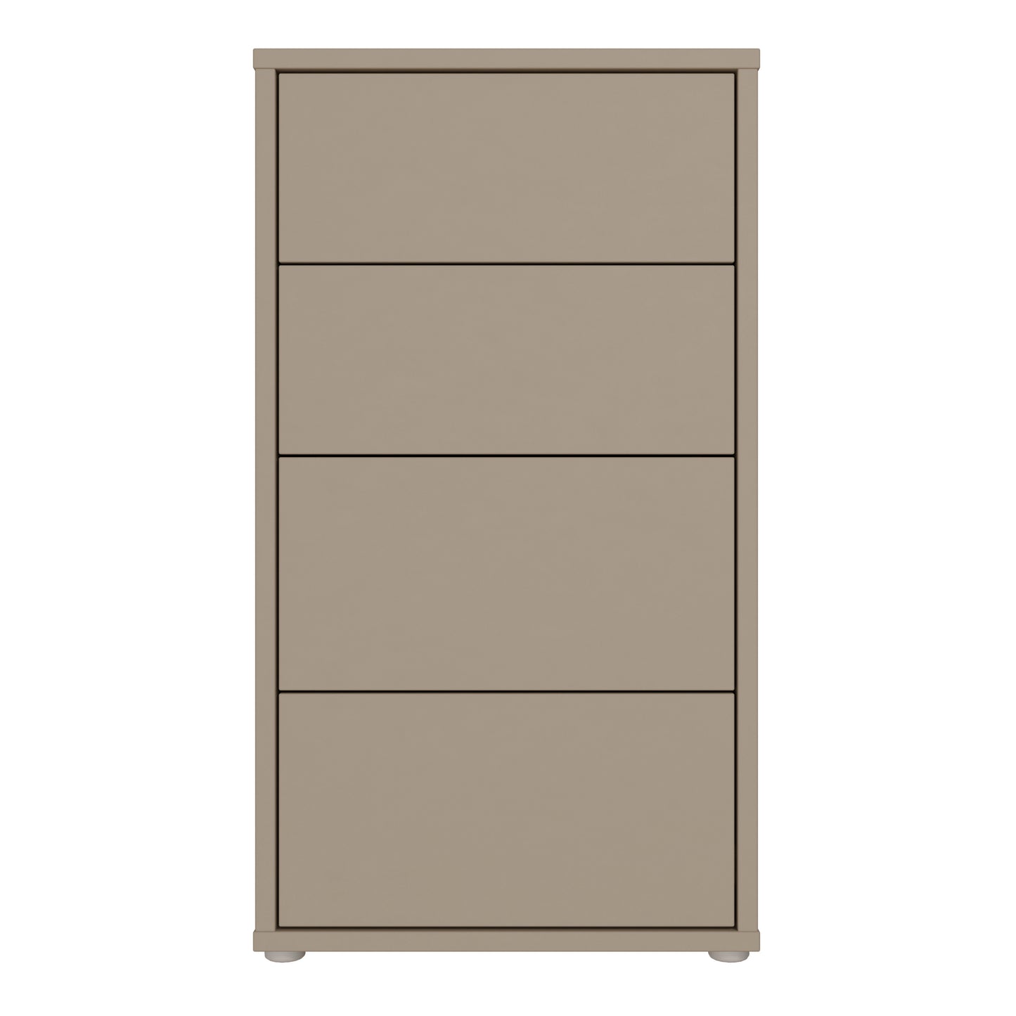 Bloc Tall 4 Drawer Chest in Taupe - Industrious Decor