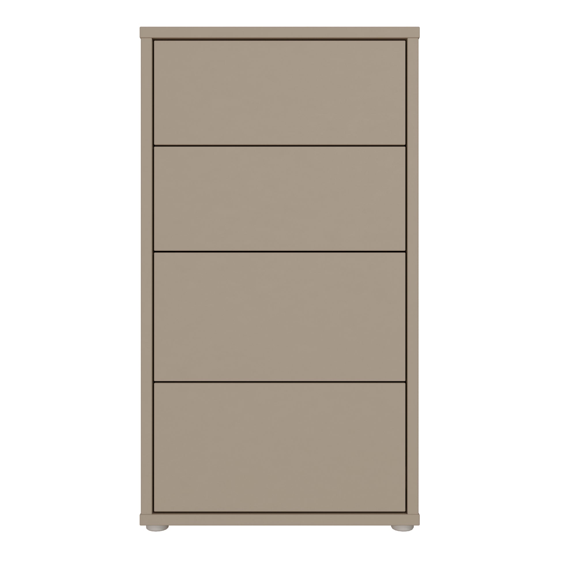 Bloc Tall 4 Drawer Chest in Taupe - Industrious Decor