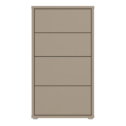 Bloc Tall 4 Drawer Chest in Taupe - Industrious Decor